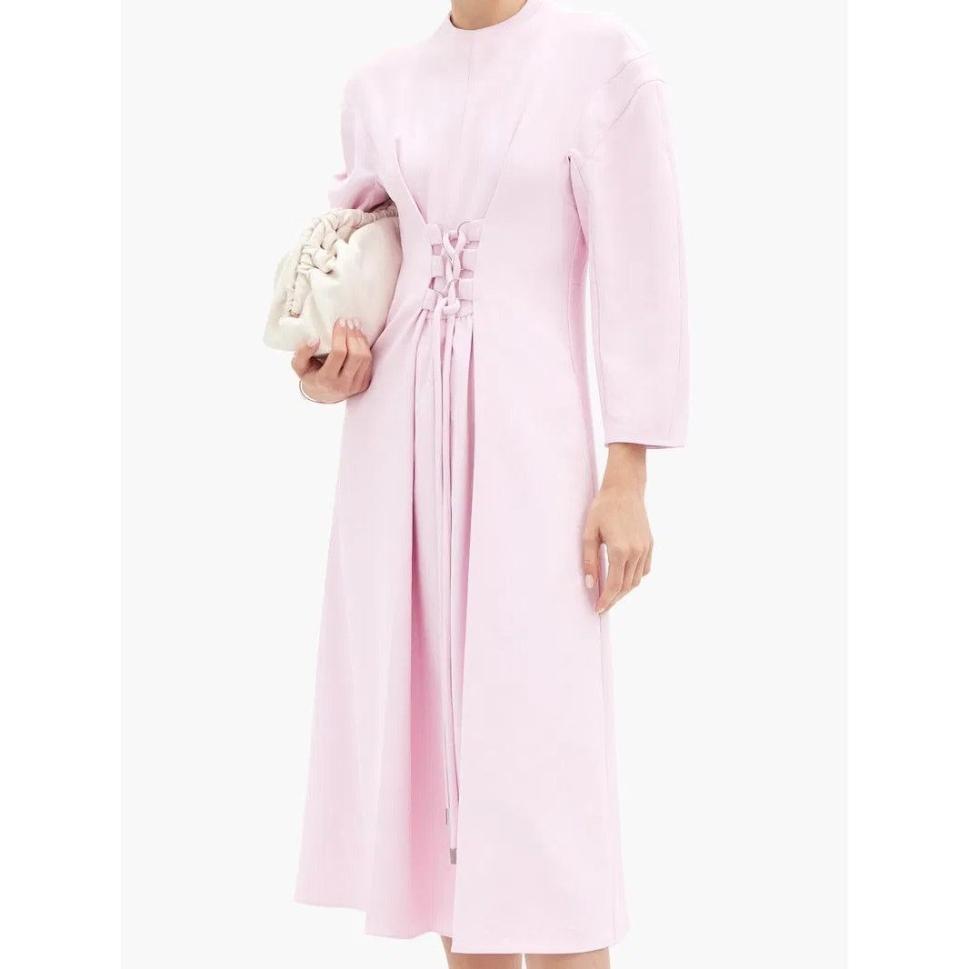 Tibi TIBI Lace-Up Crepe Midi Dress Purple Lilac Size 8 Size M / US 6-8 / IT 42-44 - 1 Thumbnail