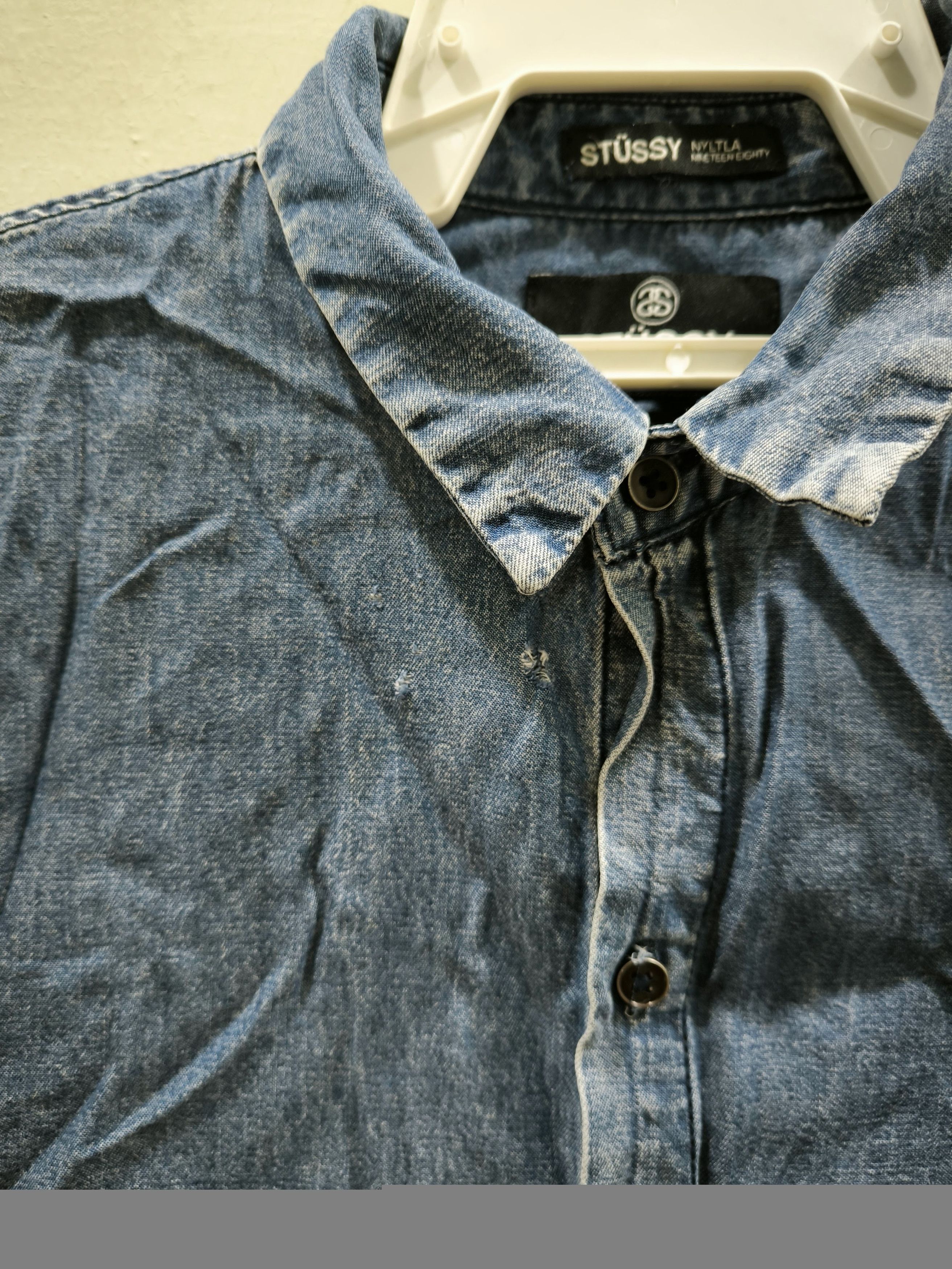 Stussy Distressed Stussy Button Up Jeans Long sleeve Shirt Size S / US 4 / IT 40 - 9 Thumbnail