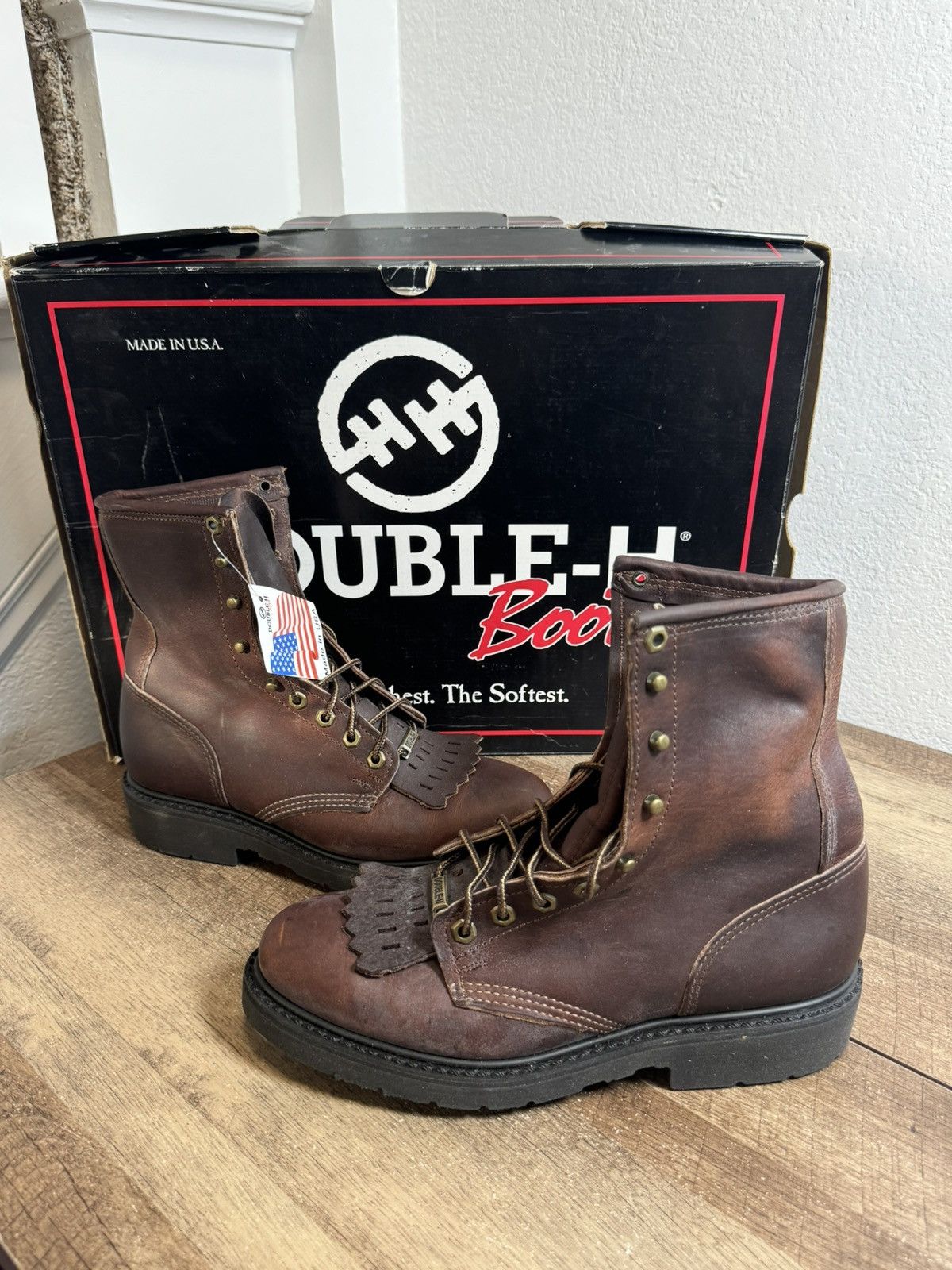 DOUBLE HELIX Double H Boots 9714 Men’s Size 7.5 D Boots Leather Lacer Size US 7.5 / EU 40-41 - 2 Thumbnail