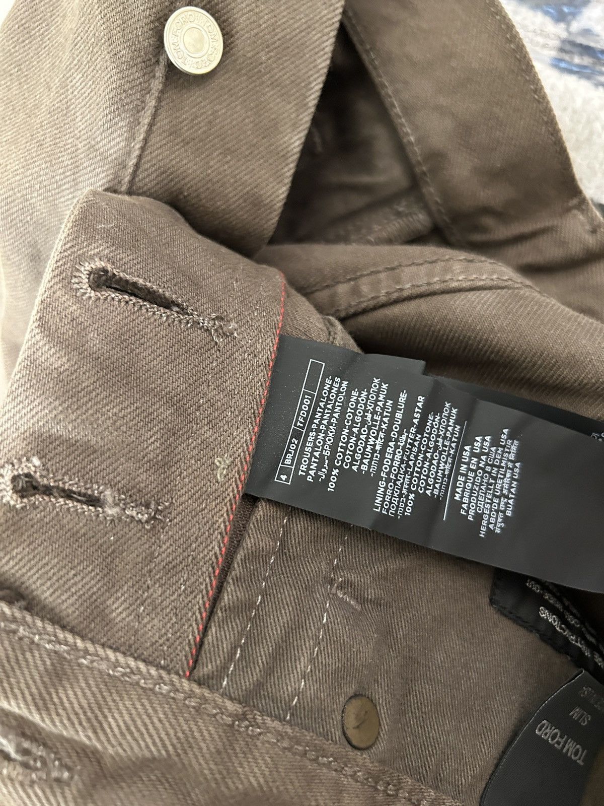 Tom Ford Tom Ford SLIM SELVAGE BULL DENIM JEANS size 32 TFD001 BRj02 Size US 32 / EU 48 - 2 Thumbnail