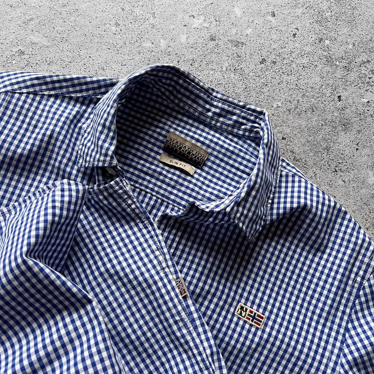 Designer × Napapijri Napapijri Blue White Checked Long Sleeve Button Up Shirt Size US S / EU 44-46 / 1 - 6 Thumbnail