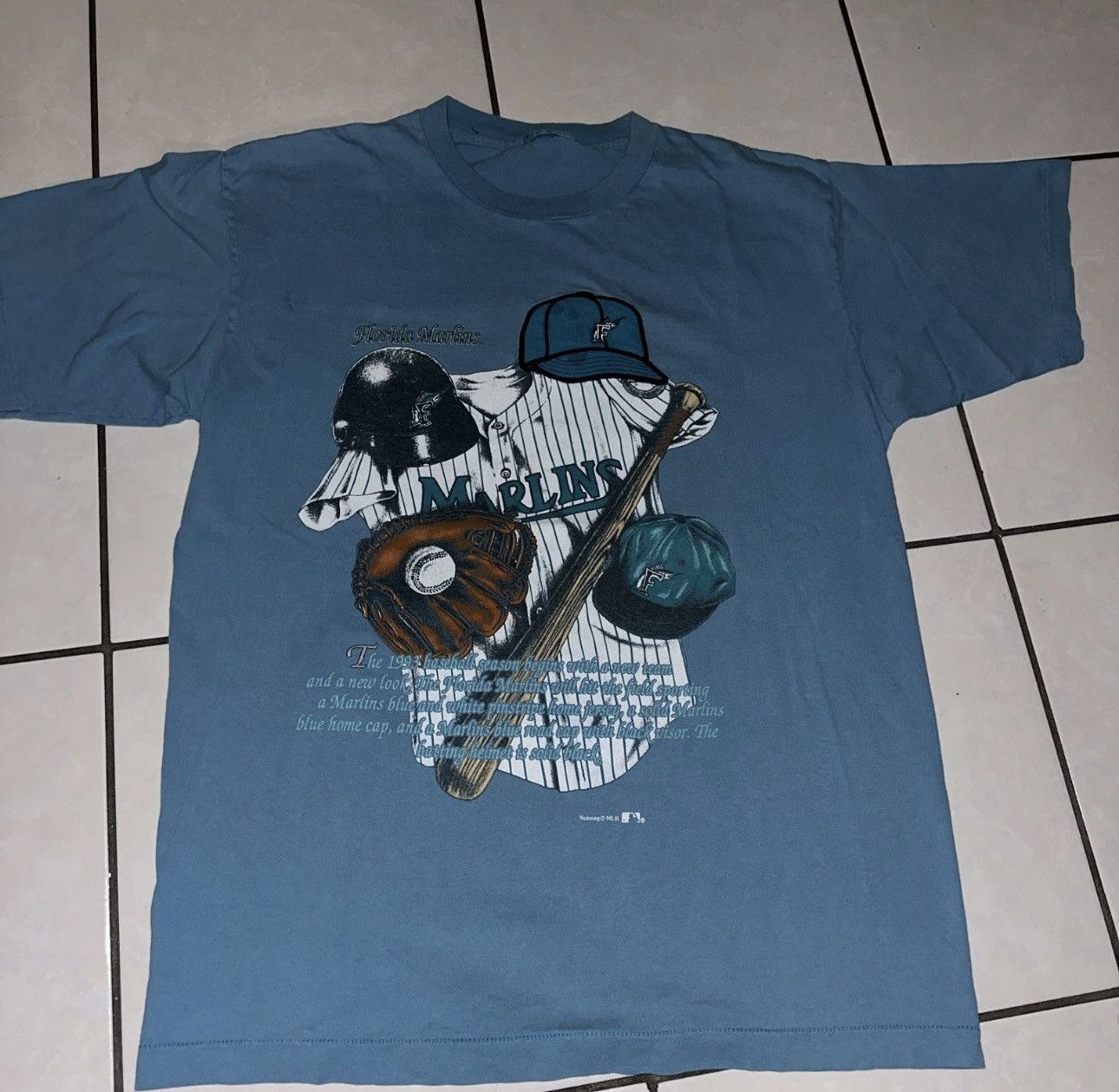 Other Vntg 90s NUTMEG MILLS Fl Marlins Graphic T Shirt Teal 1993 Size US L / EU 52-54 / 3 - 1 Thumbnail