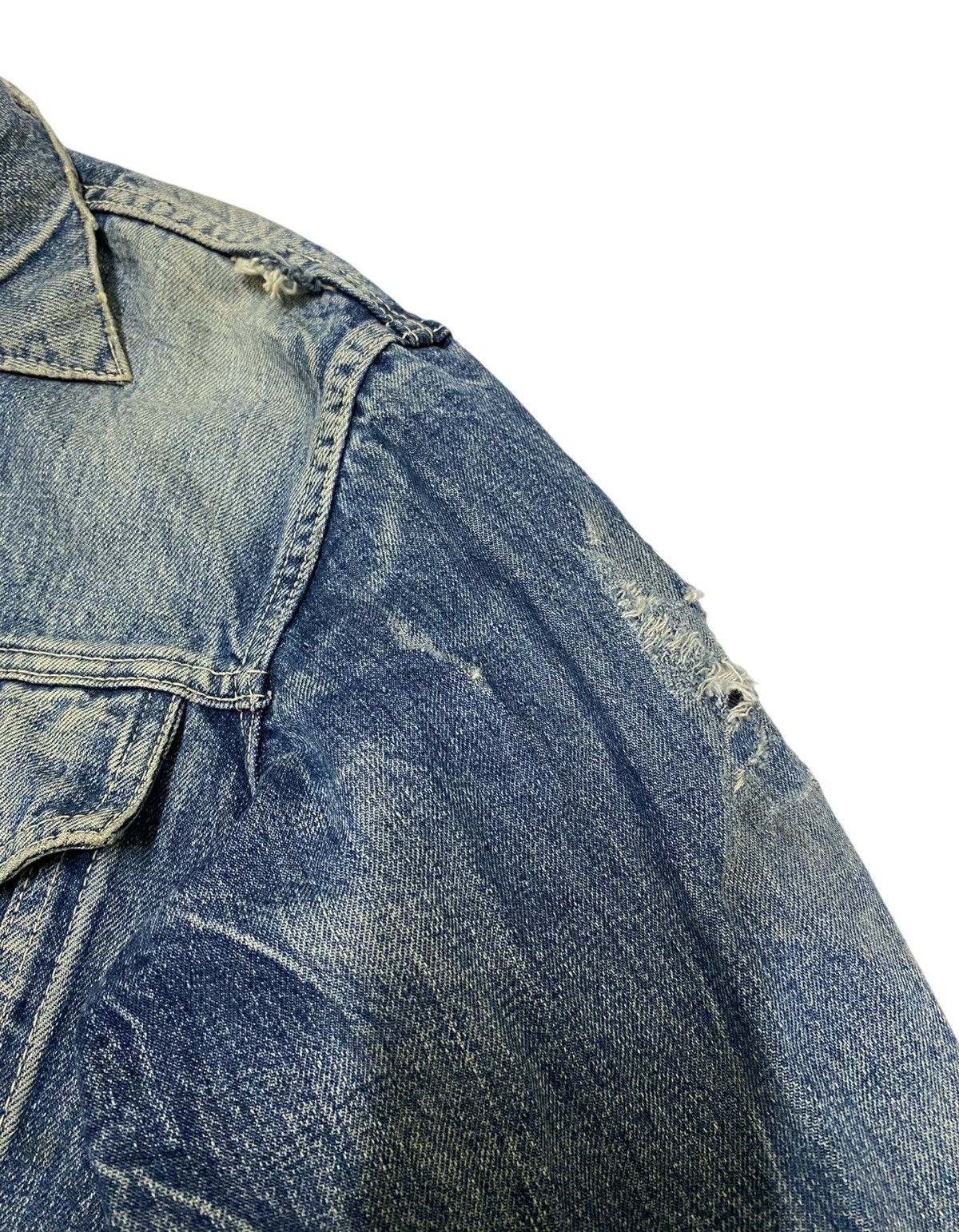 Japanese Brand × Vintage Vintage Canton Wastern Jeans Distressed Trucker Jacket (C3) Size US L / EU 52-54 / 3 - 6 Thumbnail