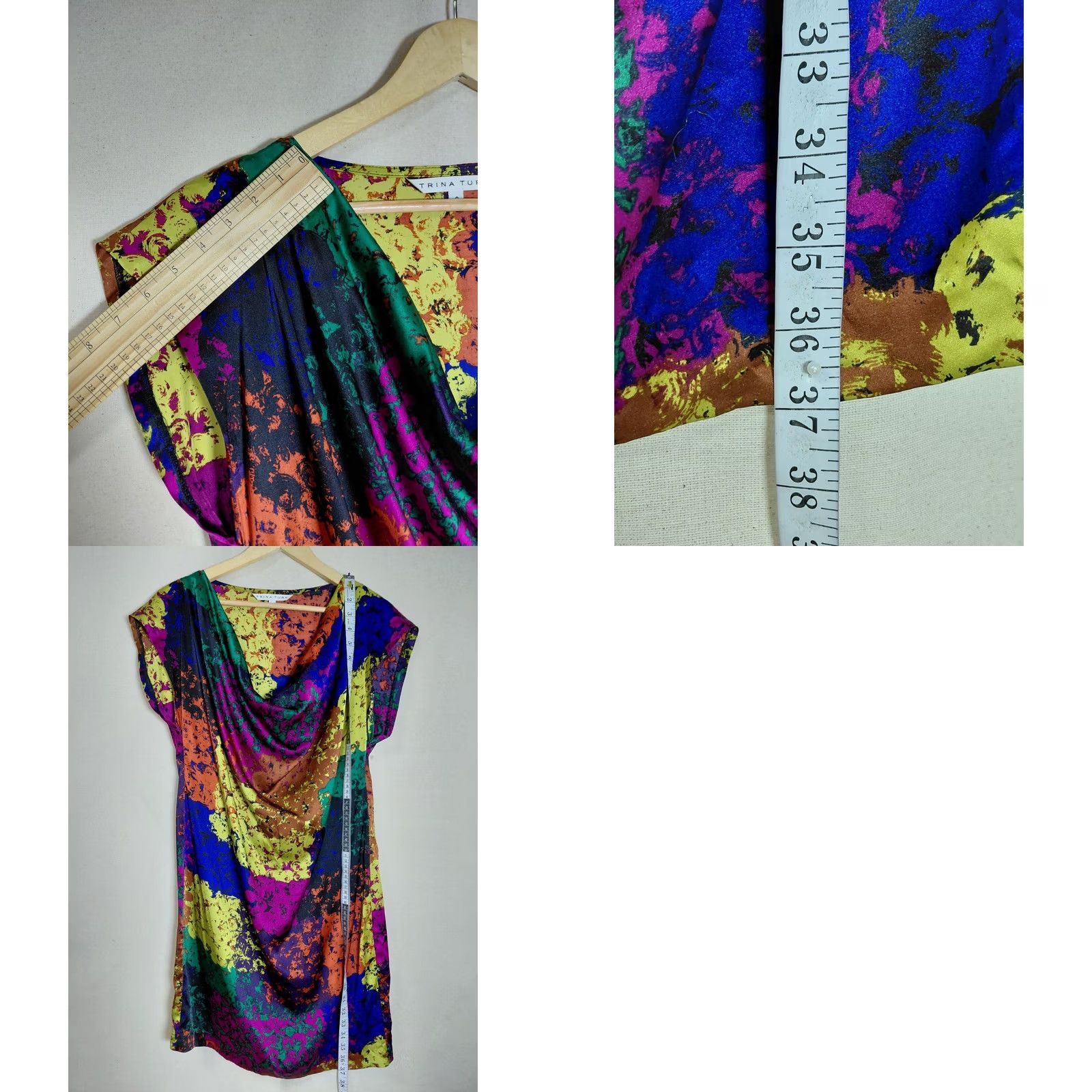 Trina Turk Trina Turk Silk Multicolor Knee Length Graphic Dress Size 6 Size 28" / US 6 / IT 42 - 8 Thumbnail
