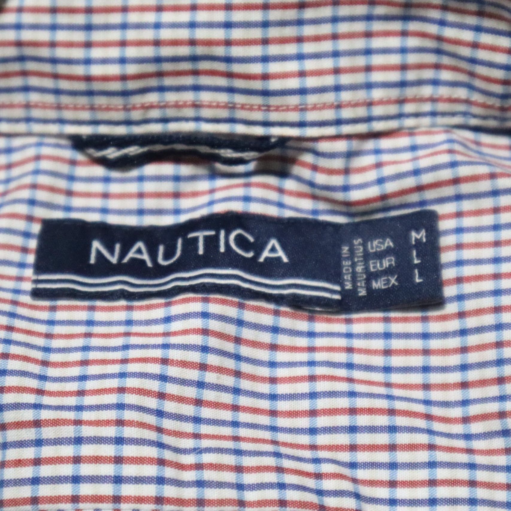 Nautica Nautica Button-Up Shirt Men M Plaid Blue Red White Casual Cotton long sleeve Button-Down Classic American Mens Medium Blue Size US M / EU 48-50 / 2 - 3 Thumbnail