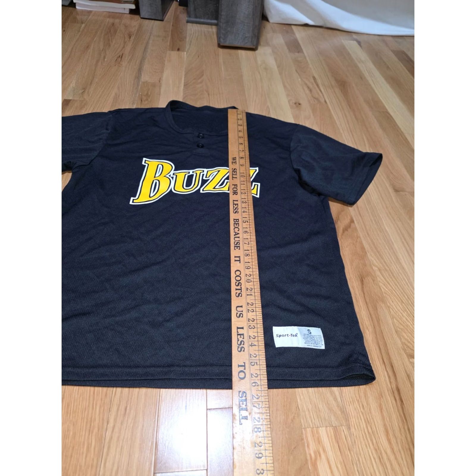 Vintage Sport-Tek Buzz #8 T-Shirt Men S Blue Short Sleeve Henley Button Short Sleeve Regular Fit Lightweight Fleece Solid Blue Sports Men Size US S / EU 44-46 / 1 - 5 Thumbnail