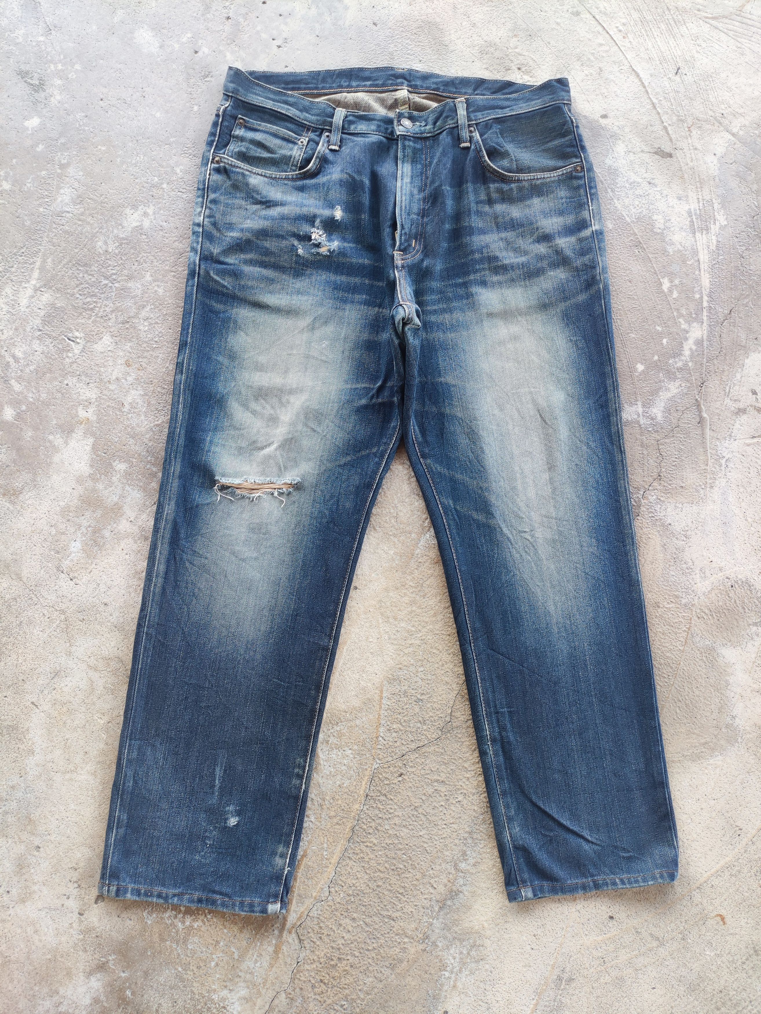 Edwin Vintage Edwin 504 Japan Distress Faded Denim Size US 37 - 1 Thumbnail