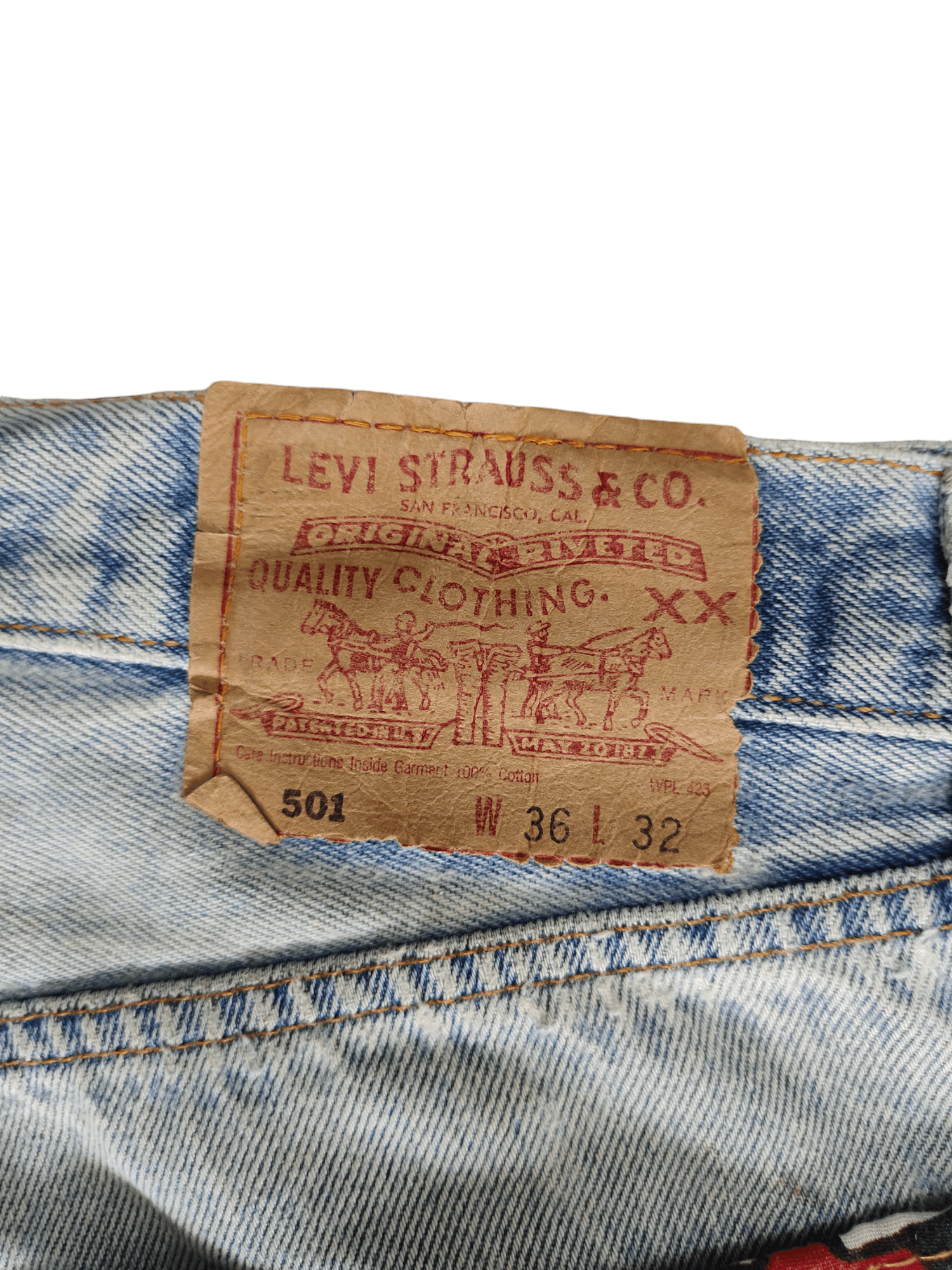 Levi's Vintage Clothing Vintage Levis 501 Mickey Mouse Distress Jeans Custom Size US 35 - 19 Thumbnail