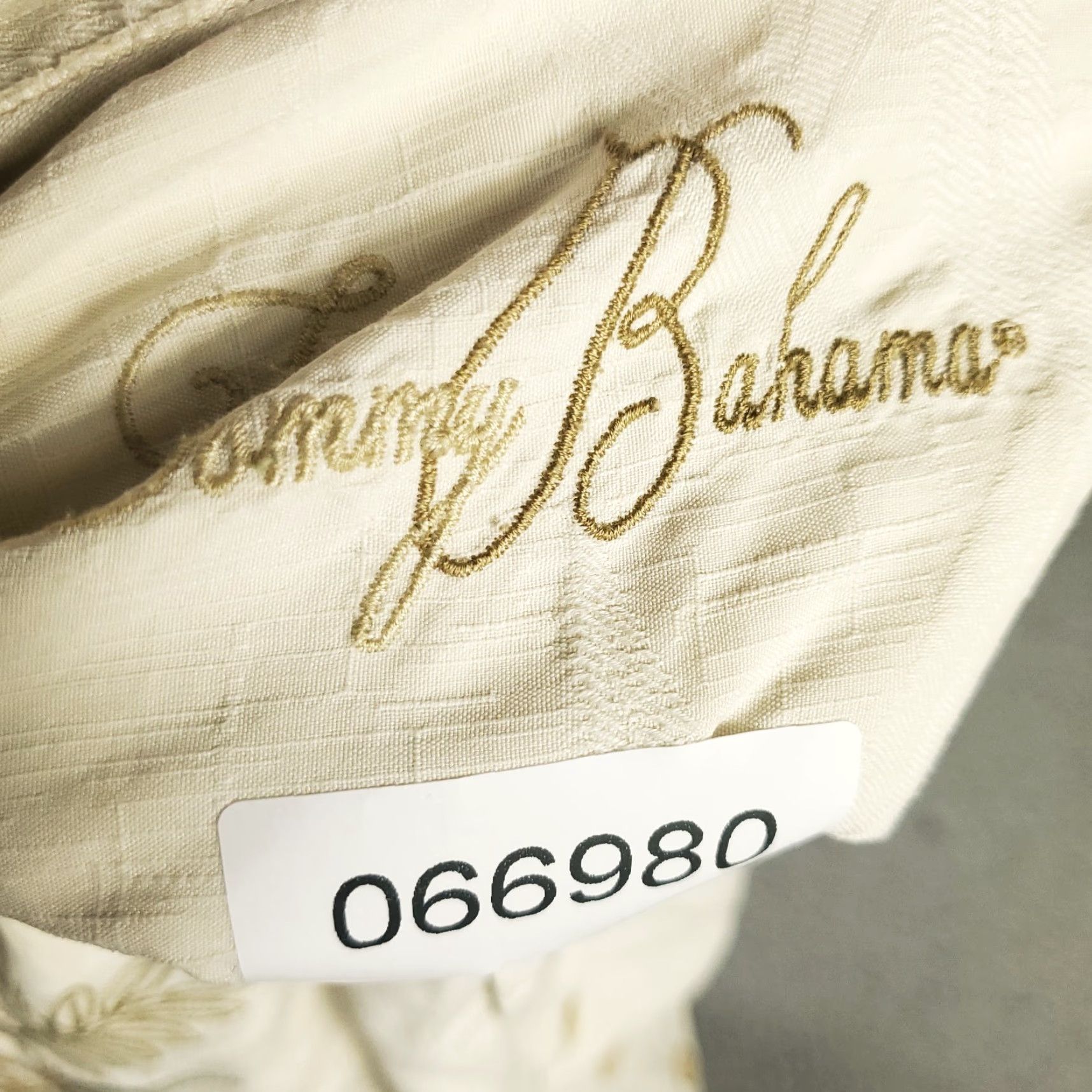 Tommy Bahama Tommy Bahama Shirt Mens Large Ivory Beige Silk Hawaiian Button Up Size US L / EU 52-54 / 3 - 8 Thumbnail