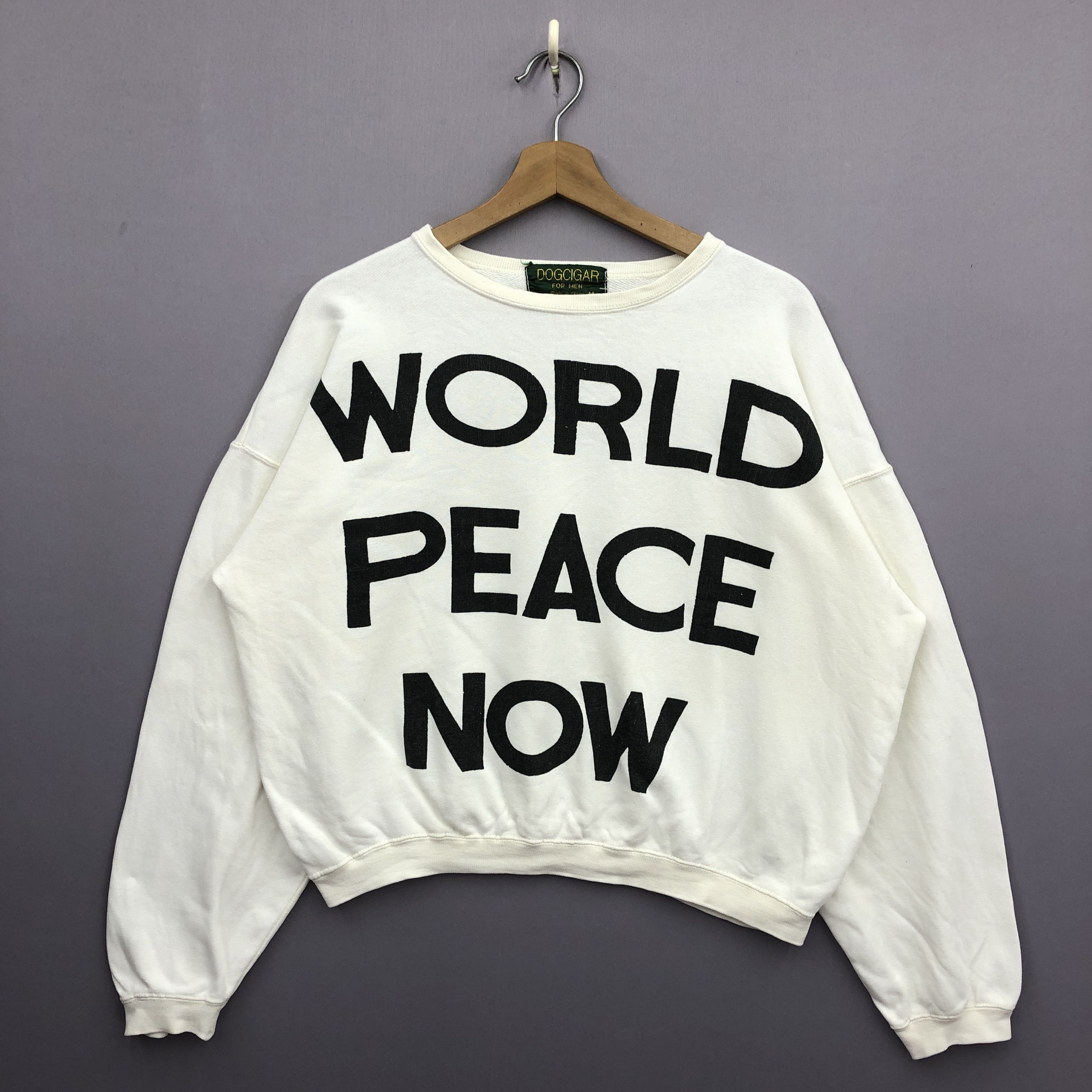 Japanese Brand Vintage 90s World Peace Now Sweater Japan Sweatshirt Jumper Size US M / EU 48-50 / 2 - 1 Thumbnail