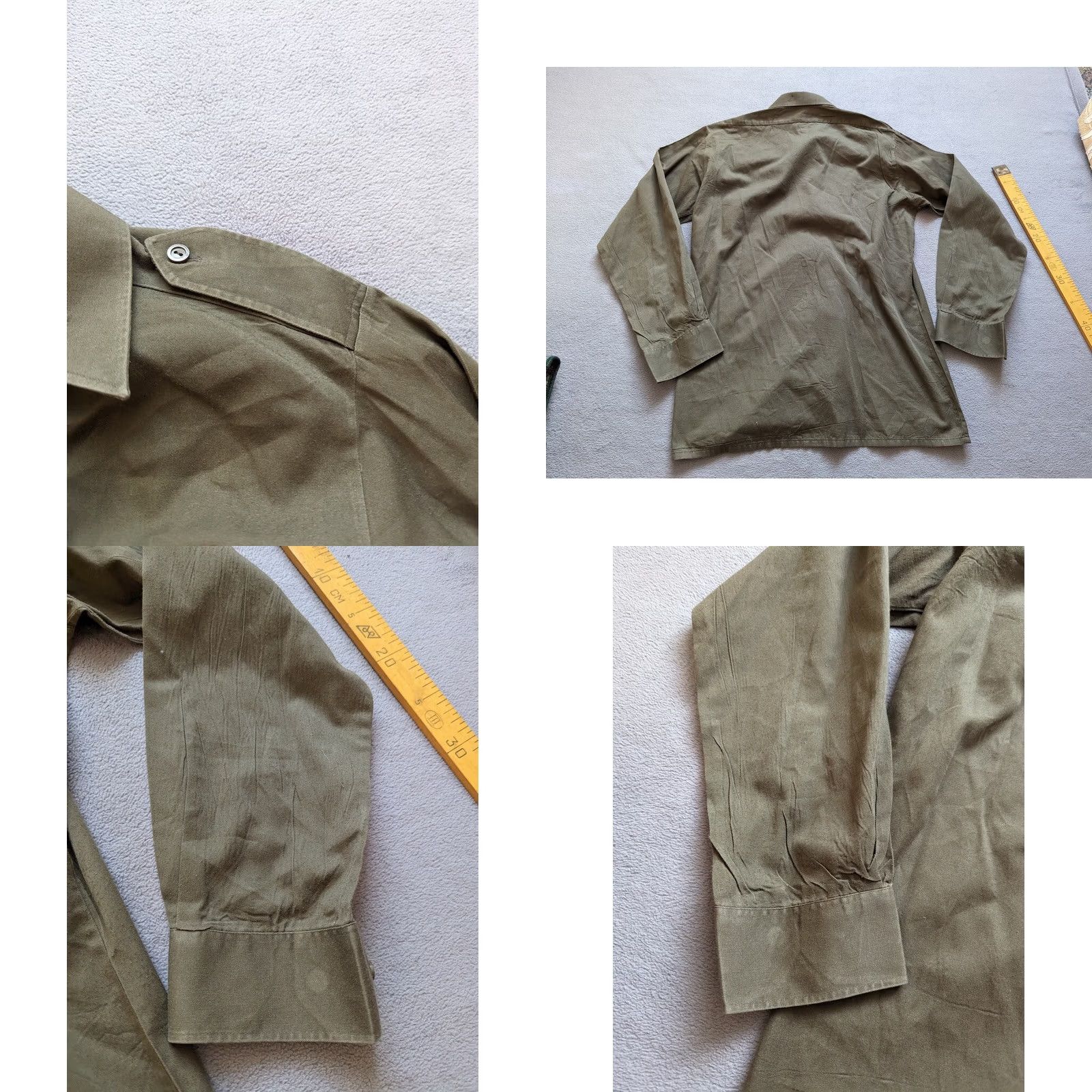 Olive Vintage gloriette shirt size 39 olive army military button up long sleeve mens Size US L / EU 52-54 / 3 - 9 Thumbnail