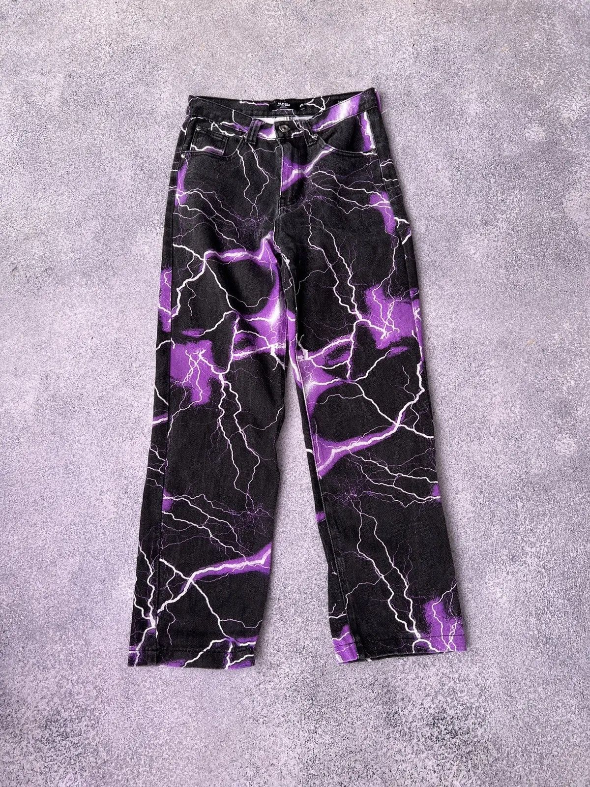 Jaded London × Vintage Vintage Jaded London women’s Purple Lightning Skate jeans Size 28" / US 6 / IT 42 - 1 Thumbnail