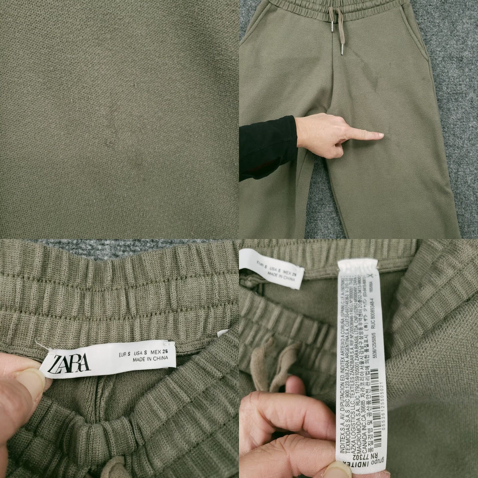 Zara Zara Jogger Pants Women S Small Green High Rise Sweatpants Drawstring Size 28" / US 6 / IT 42 - 9 Thumbnail