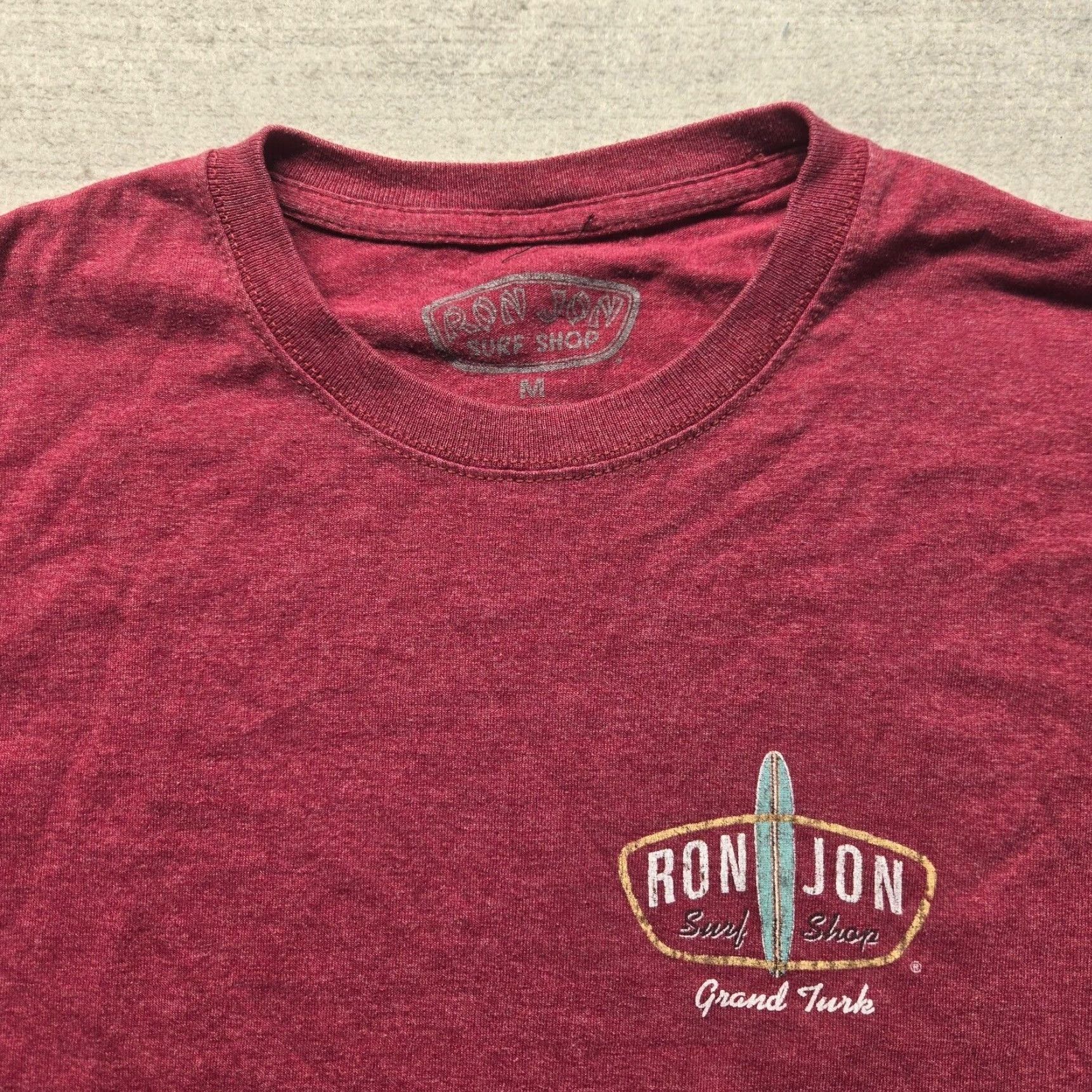 Ron Jon Surf Shop VINTAGE Ron Jon Surf Shop Graphic Tee T-Shirt Adult Medium Red Cotton Logo Crew Neck Summer Mens Size US M / EU 48-50 / 2 - 3 Thumbnail