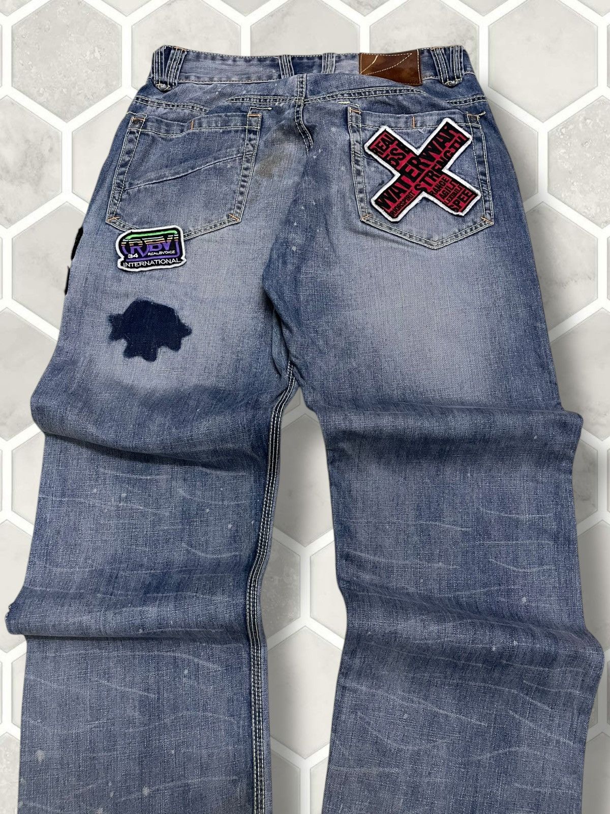 Japanese Brand Vintage Japan Streetwear RealBvoice Patchwork Baggy Denim Size US 32 / EU 48 - 13 Thumbnail