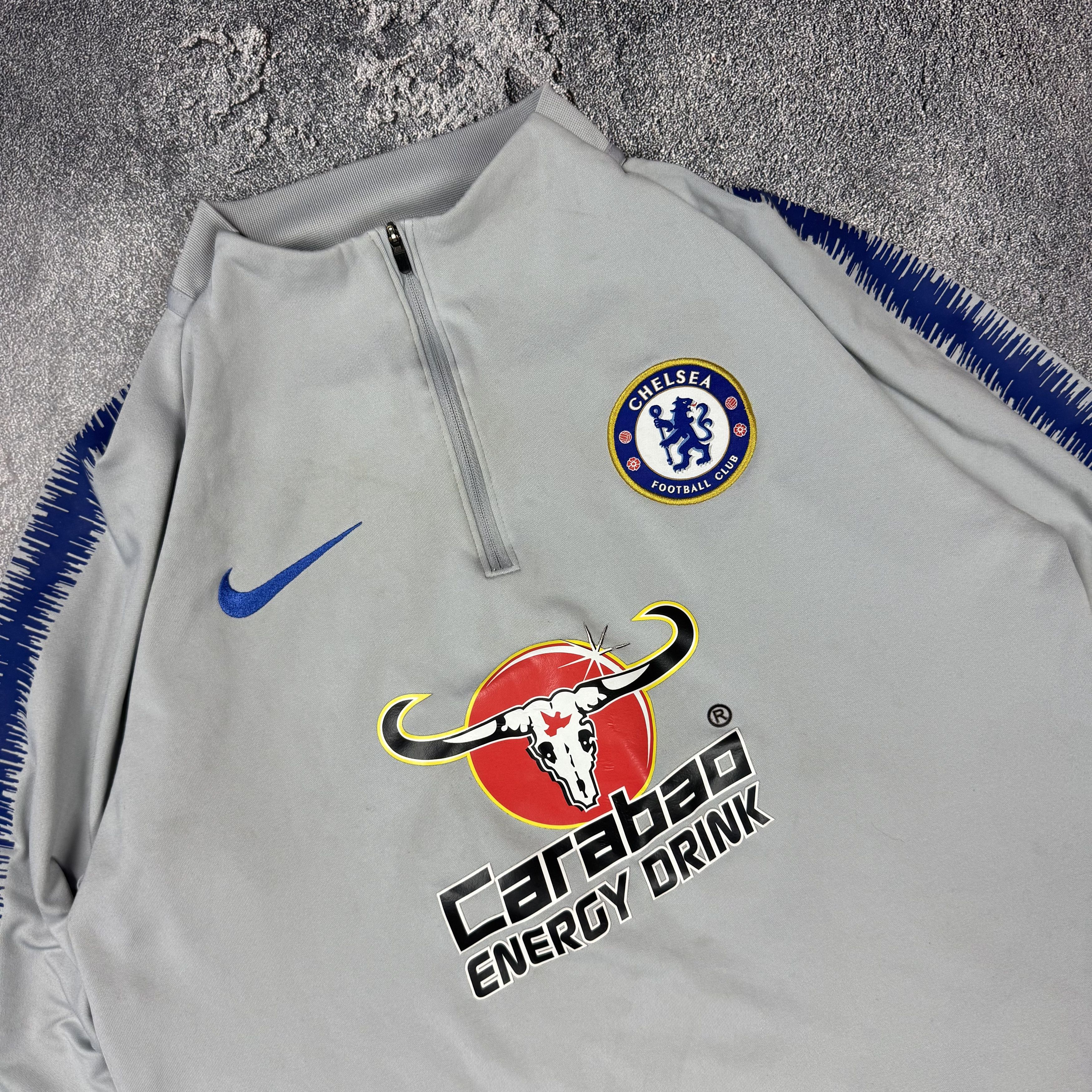 Chelsea Soccer Training Jacket 1/4 Zip Nike Dri-Fit FC Chelsea Carabao Y2K Size US M / EU 48-50 / 2 - 2 Thumbnail
