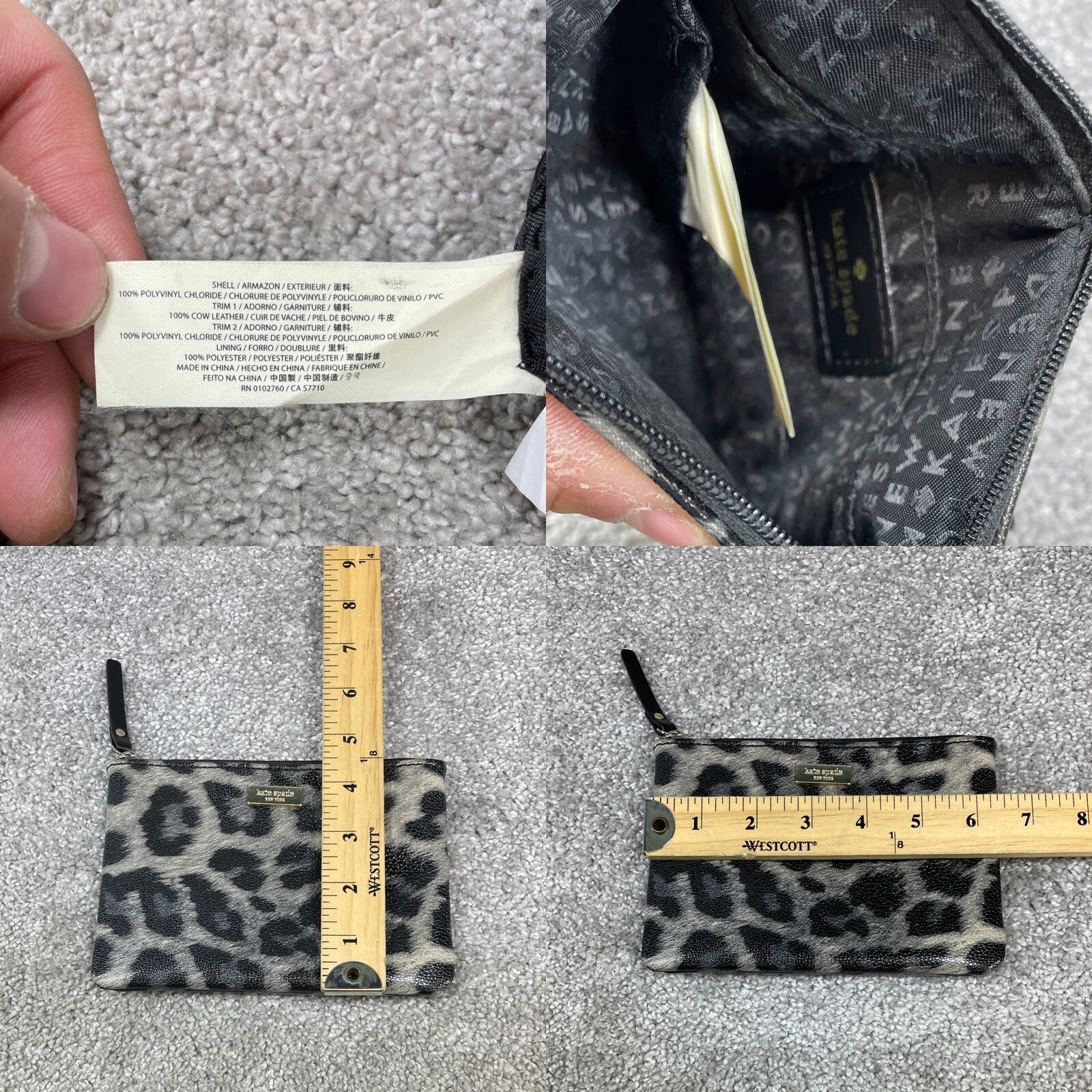 Vintage VINTAGE Kate Spade New York Women's Black Leopard Print Wristlet Wallet - Animal Print, Pockets, 4.5 in, 6.5 in Size ONE SIZE - 8 Thumbnail