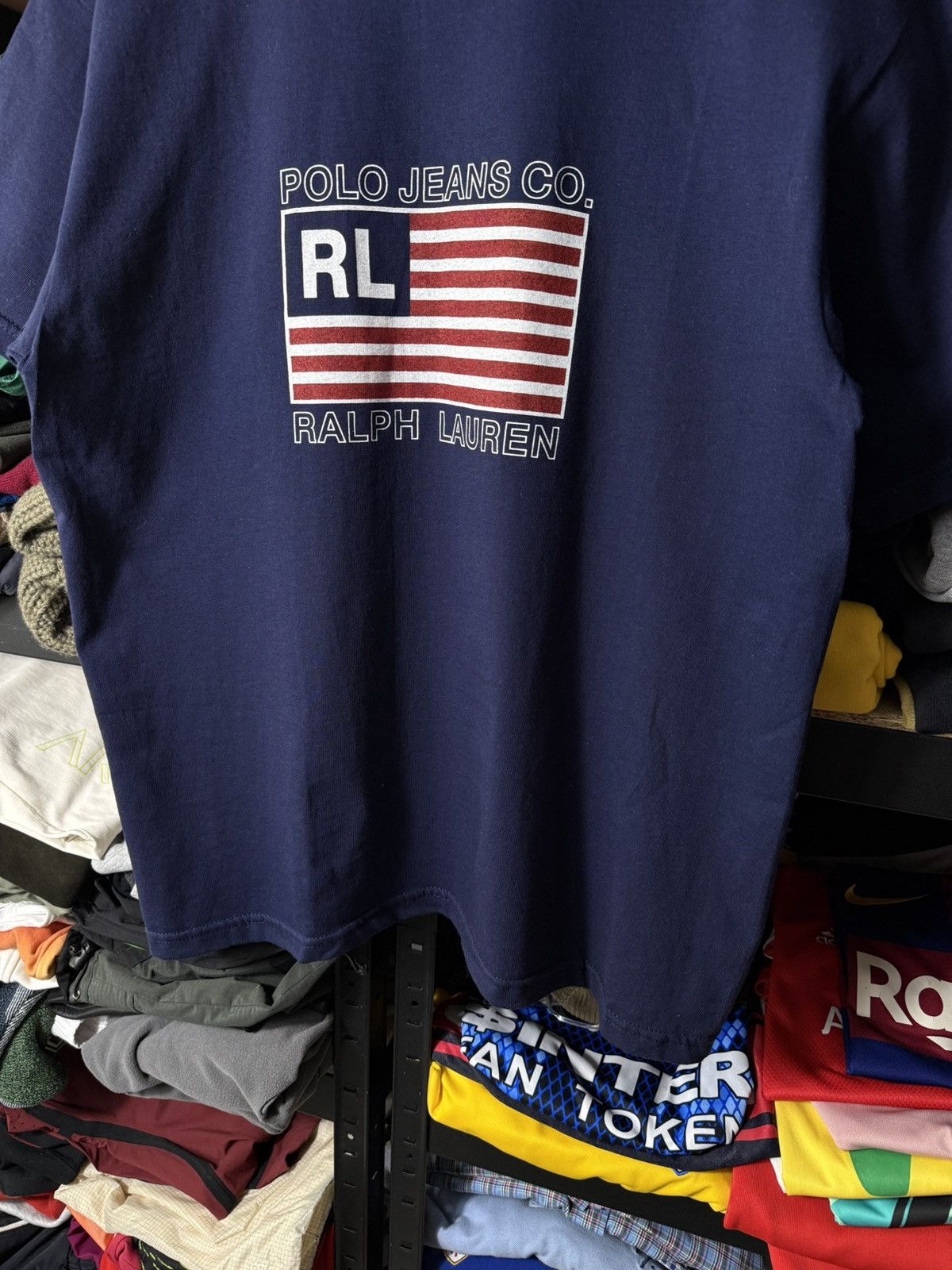 Polo Ralph Lauren Vintage Polo Jeans Co Ralph Lauren T Shirt USA Flag Logo Tee Size US XL / EU 56 / 4 - 3 Thumbnail