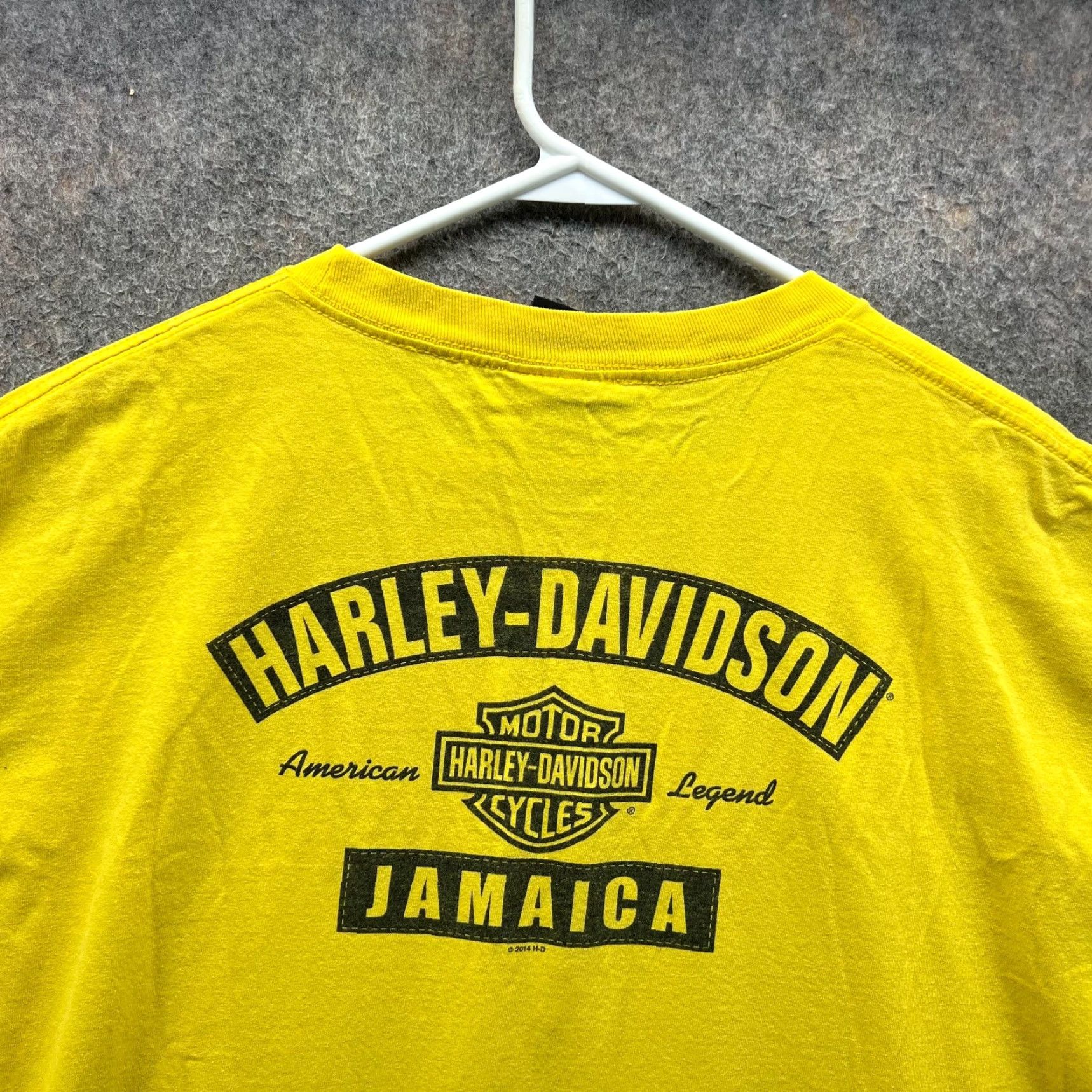Harley Davidson VINTAGE Harley-Davidson Shirt Mens 2XL Yellow Crewneck Jamaica Y2K Logo T-Shirt Size US XXL / EU 58 / 5 - 3 Thumbnail