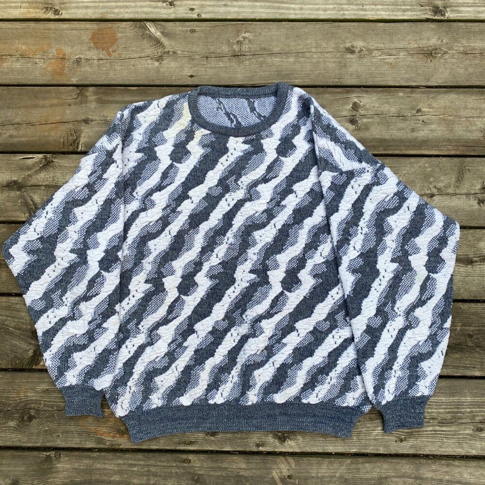 Coogi × Vintage Vintage 90s Coogi Style 3D Knit Sweater Medium Size US M / EU 48-50 / 2 - 9 Thumbnail