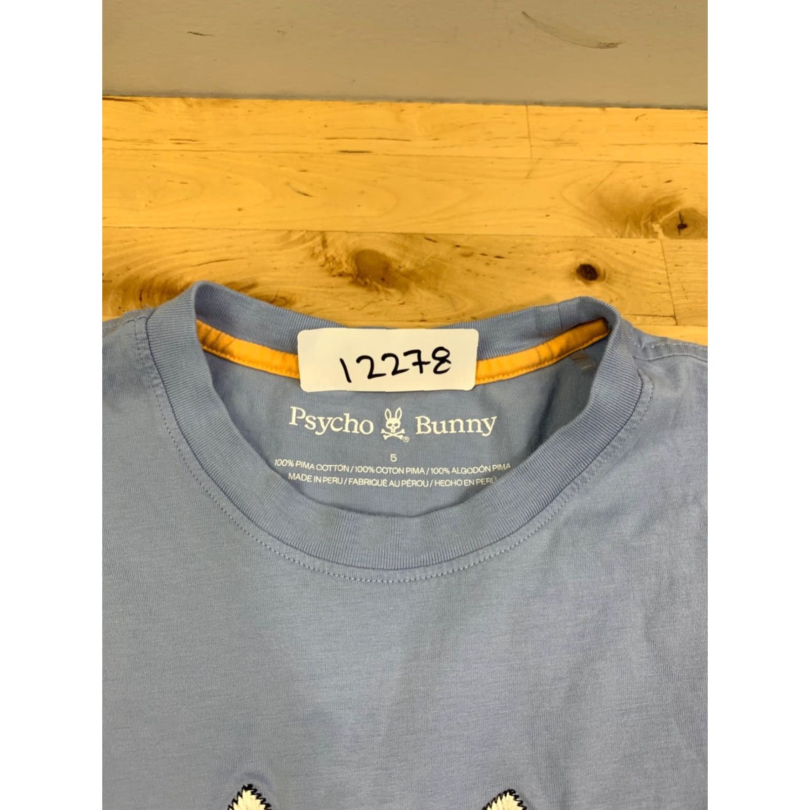 Psycho Bunny Psycho Bunny Shirt Mens 5 Blue Embroidered Logo Casual Crew Neck Size US S / EU 44-46 / 1 - 2 Thumbnail