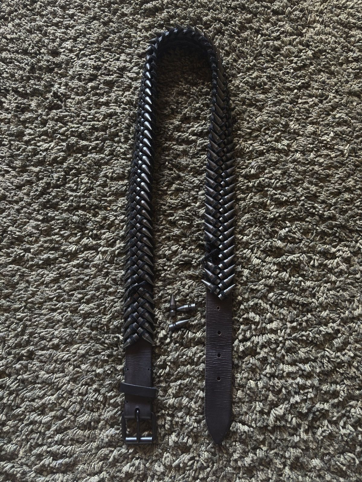 Balmain AW10 Balmain by Christophe Decarnin Leather „Bullet” Belt Size 30 - 1 Thumbnail
