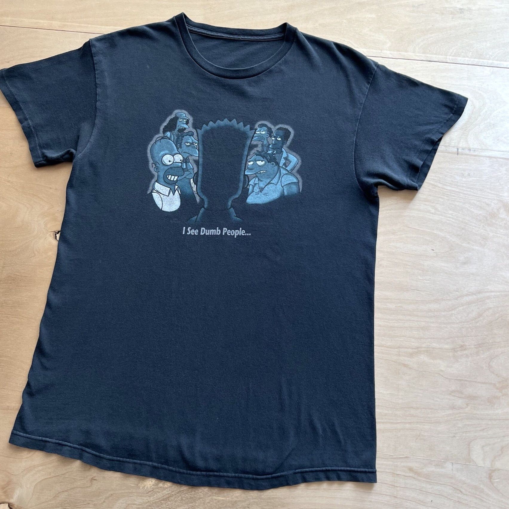 Vintage VINTAGE The Simpsons I See Dumb People Shirt L Black Crew Neck Short Sleeve Cotton Logo Graphic Print 90s Mens T-Shirt Size US L / EU 52-54 / 3 - 7 Thumbnail