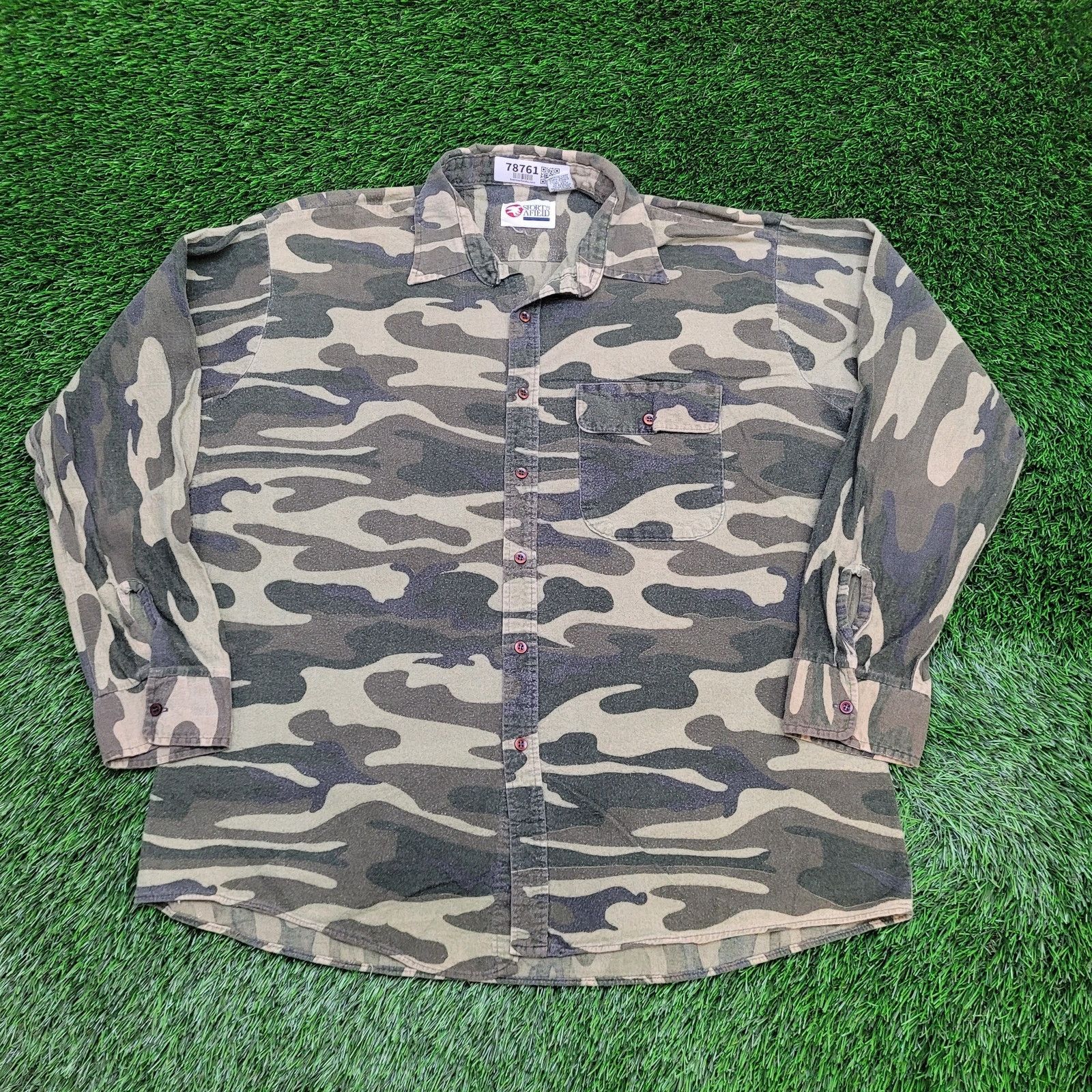 Sports Afield VTG 90s Sports Afield Camo Button Shirt XL M81 Woodland USA Size US XL / EU 56 / 4 - 1 Thumbnail