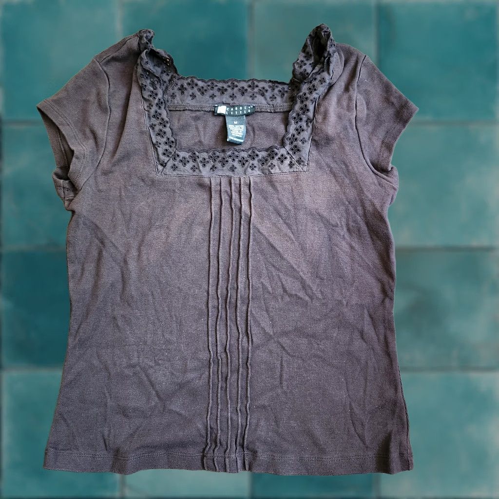 Joe Browns Browns Carole Little Short Sleeve Top - Shirt M Juniors Brown Women Regular 100% Cotton Solid All Seasons Lightweight Casual Business Travel - Adults? Size M / US 6-8 / IT 42-44 - 1 Thumbnail