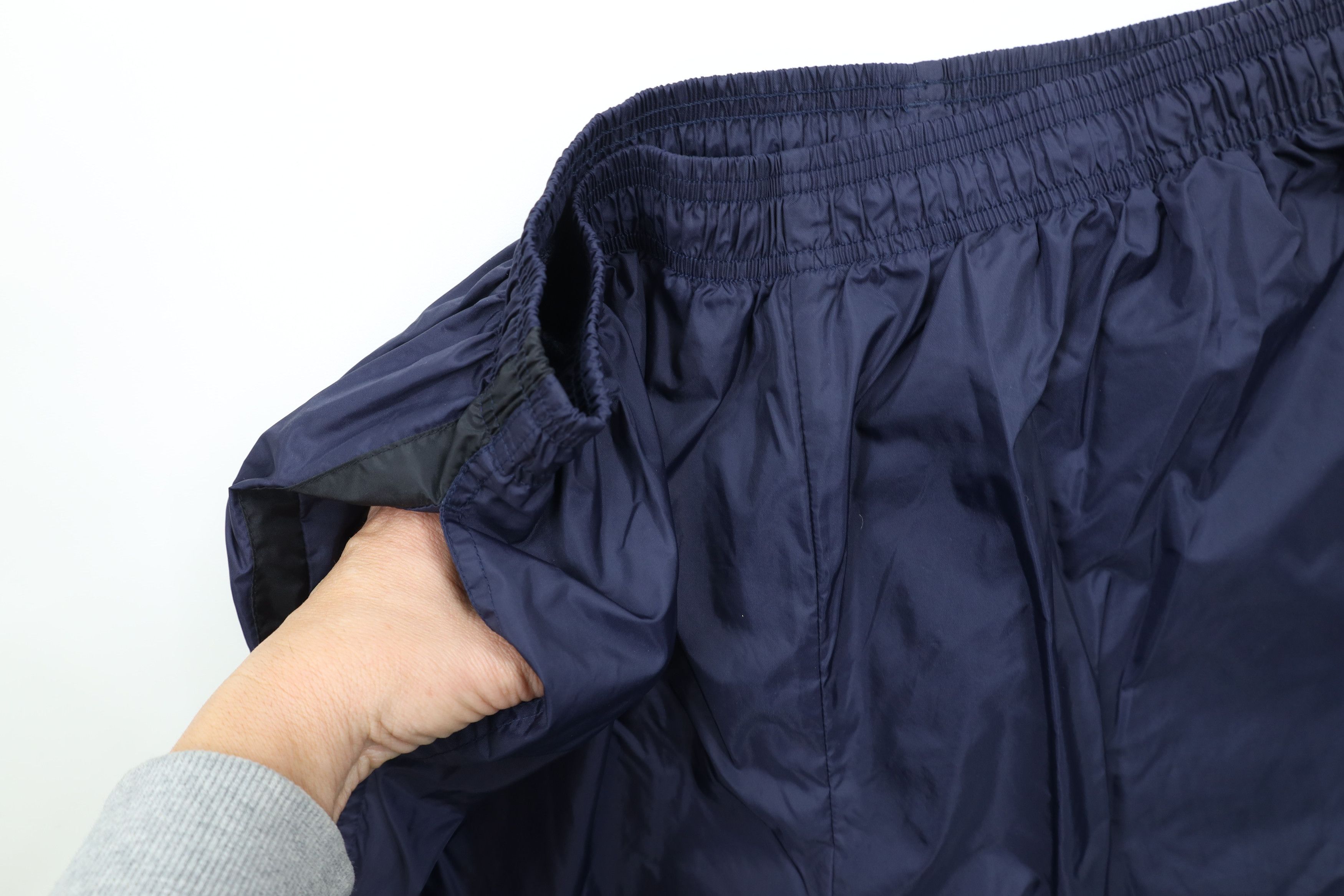 Reebok × Vintage Vintage 90s Reebok Wide Leg Windbreaker Pants Navy Blue Size US 38 / EU 54 - 7 Thumbnail