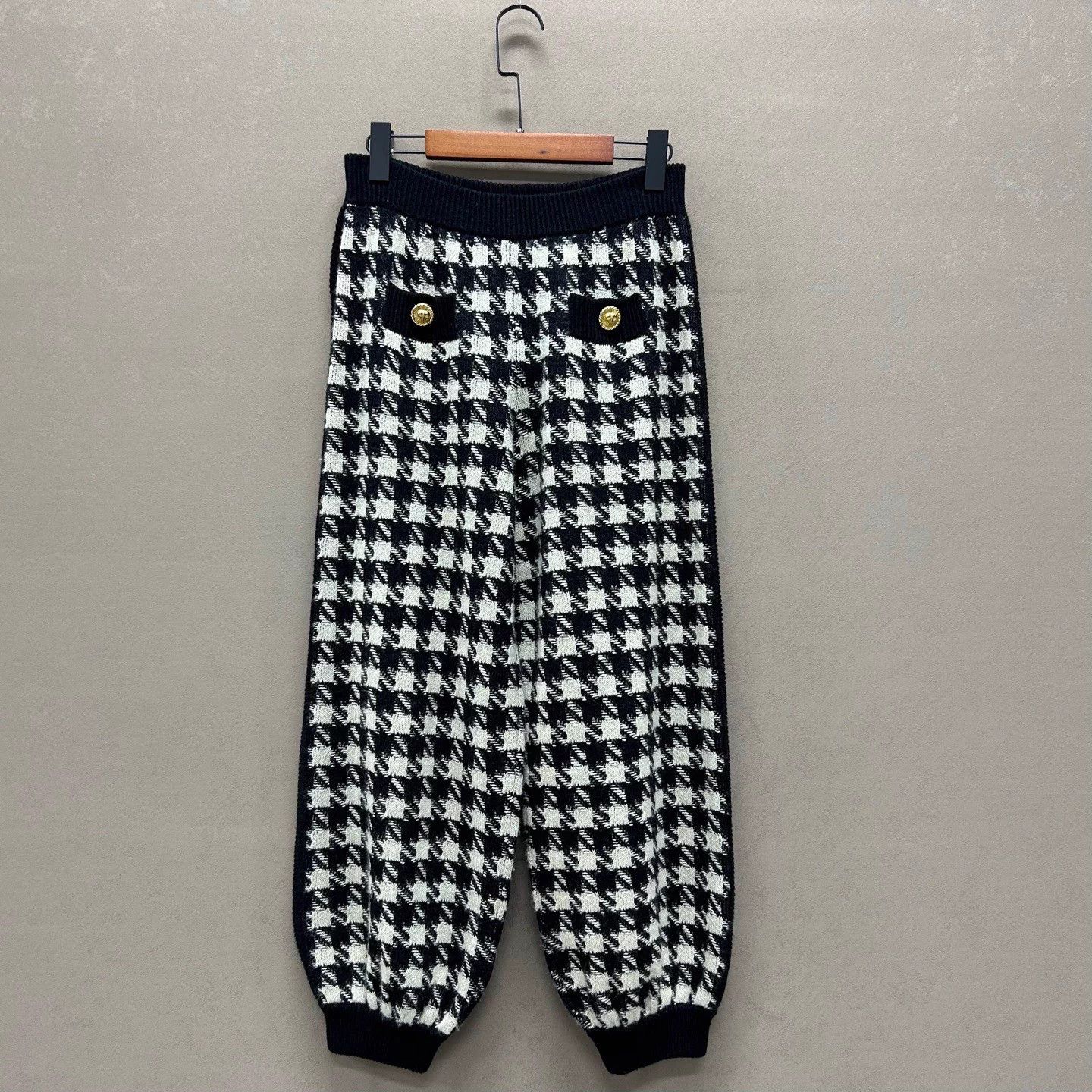 Gucci Gucci houndstooth Coco-style casual pants size S 99new Size 24" / US 00 / IT 34 - 1 Thumbnail