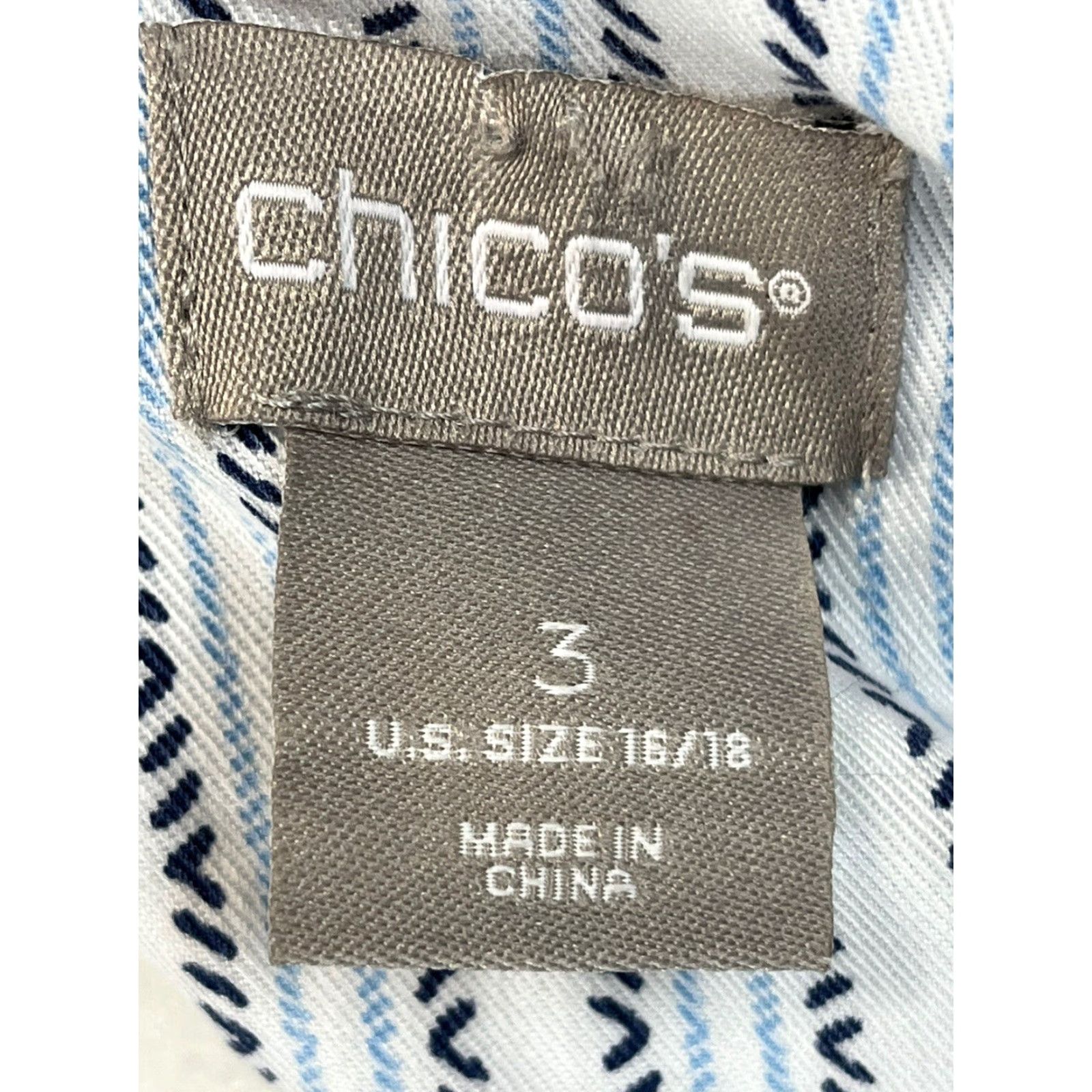 Vintage VINTAGE Chicos Soft Twill Striped Open Front Blazer Jacket Womens XL Blue White Size XL / US 12-14 / IT 48-50 - 6 Thumbnail
