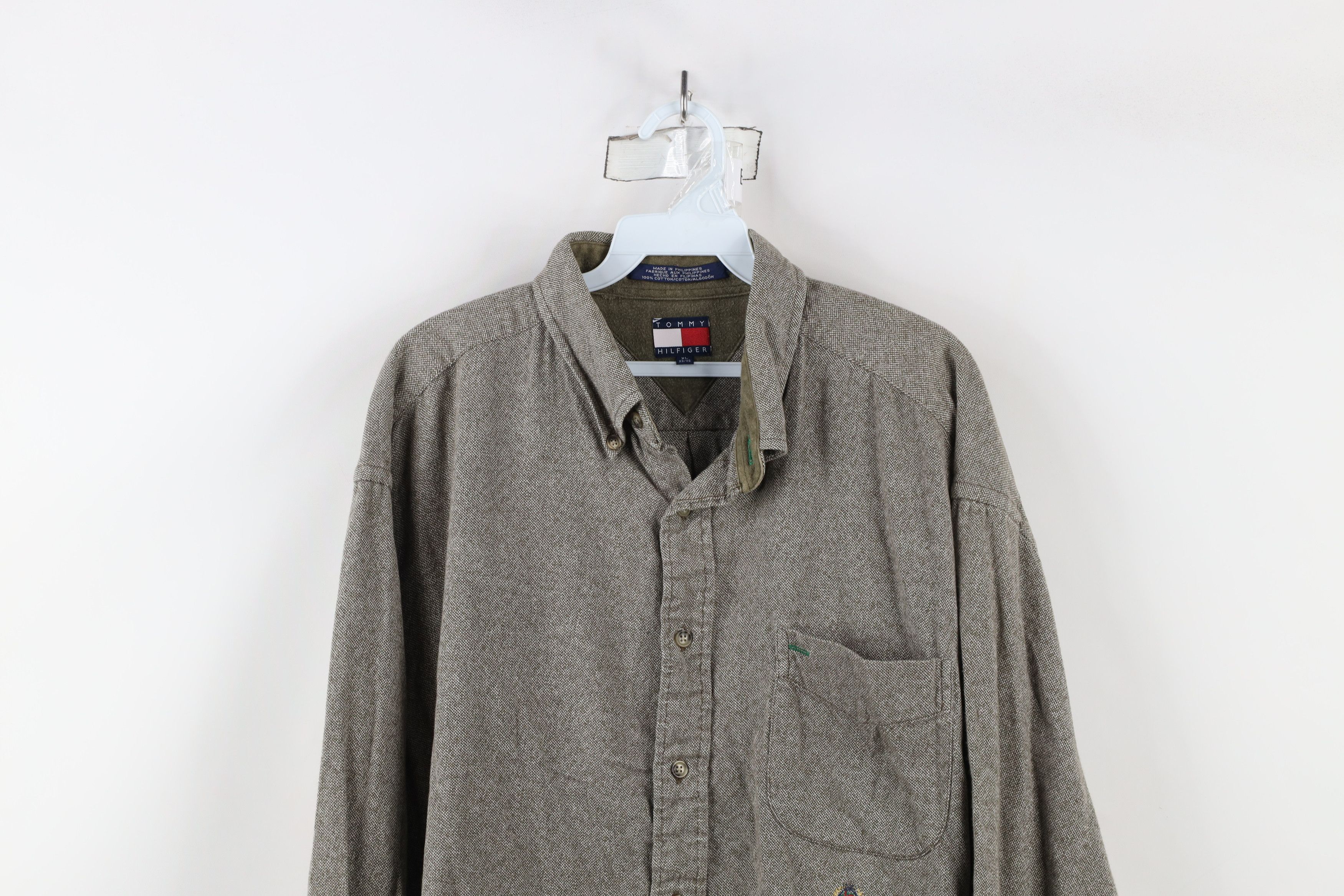 Tommy Hilfiger × Vintage Vintage 90s Tommy Hilfiger Heavyweight Oxford Button Shirt Size US XL / EU 56 / 4 - 2 Thumbnail