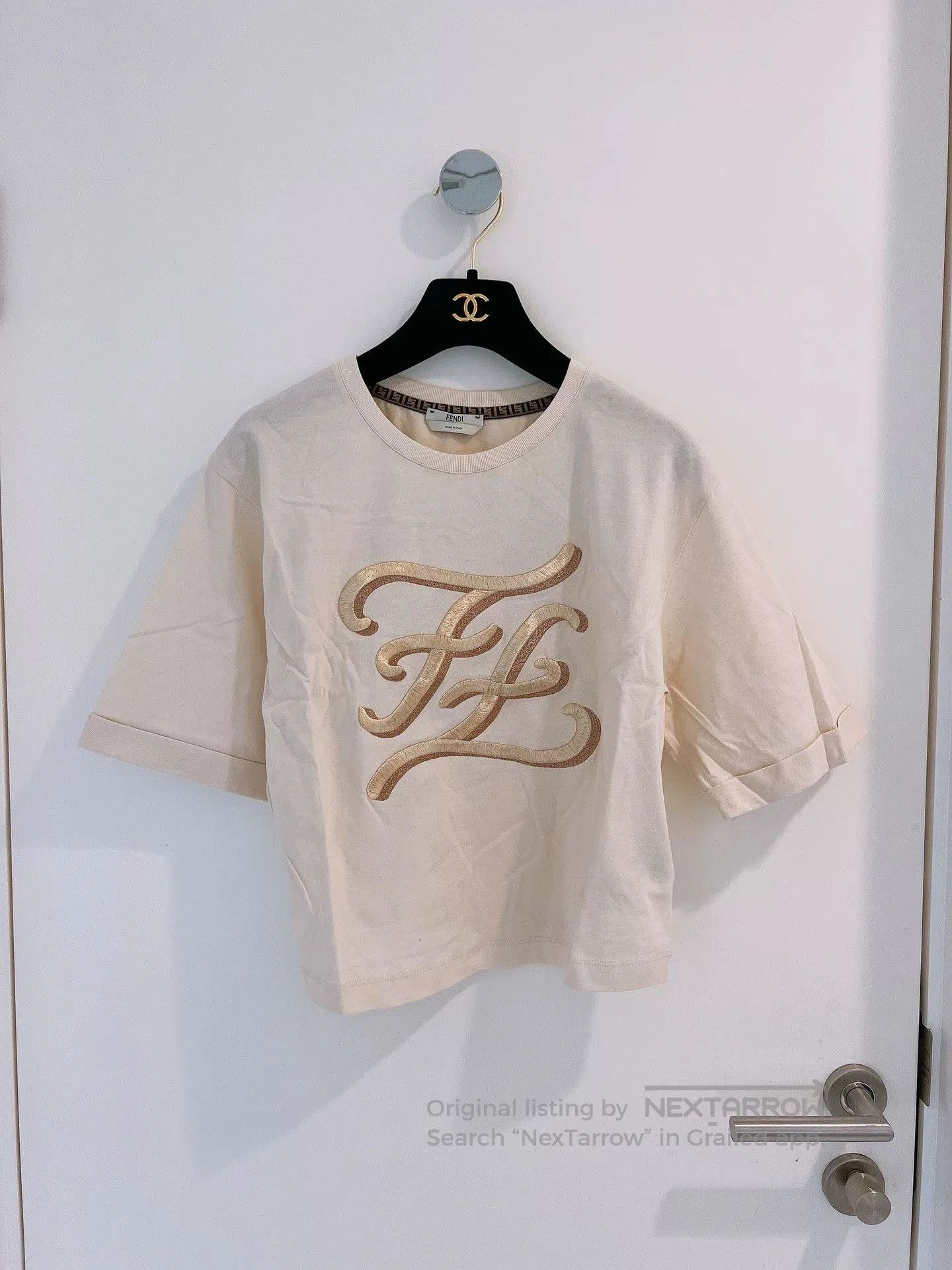 Fendi FENDI Beige Double F Short Sleeve T-Shirt. Size US XS / EU 42 / 0 - 1 Thumbnail