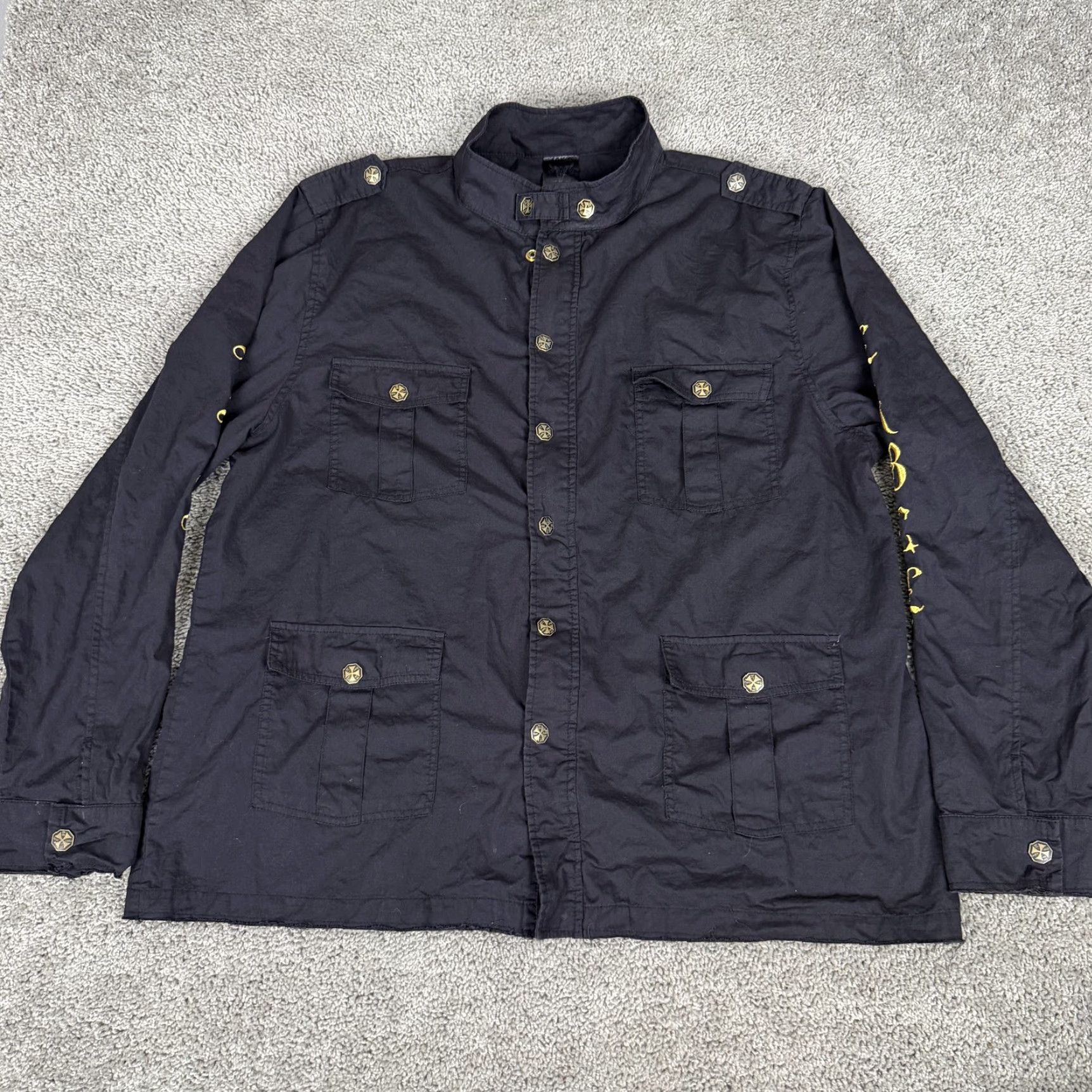 Affliction Blac Label Premium Jacket 4X Mens Black Soldier Dies But Once Military Size US XXL / EU 58 / 5 - 6 Thumbnail