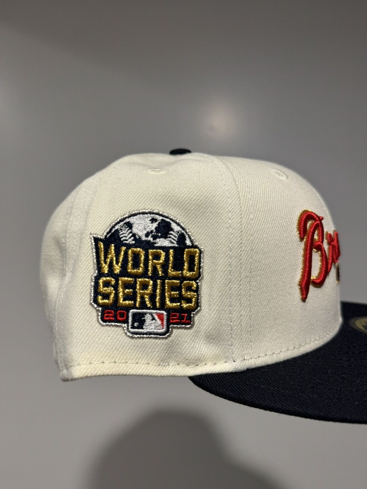 Hat Club × MLB × New Era Hatclub Exclusive Atlanta Braves Off white Script 7 3/8 Size ONE SIZE - 2 Thumbnail