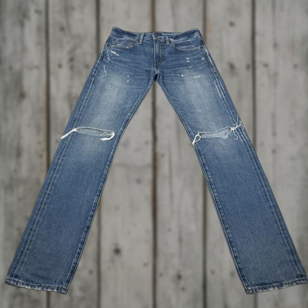 Levi's VINTAGE Levis Jeans Mens 31x34 Blue Made Crafted Levi's 511 Slim Jeans Denim Zip Fly Distressed Selvedge 100% Cotton Japan Men Size US 31 - 1 Thumbnail