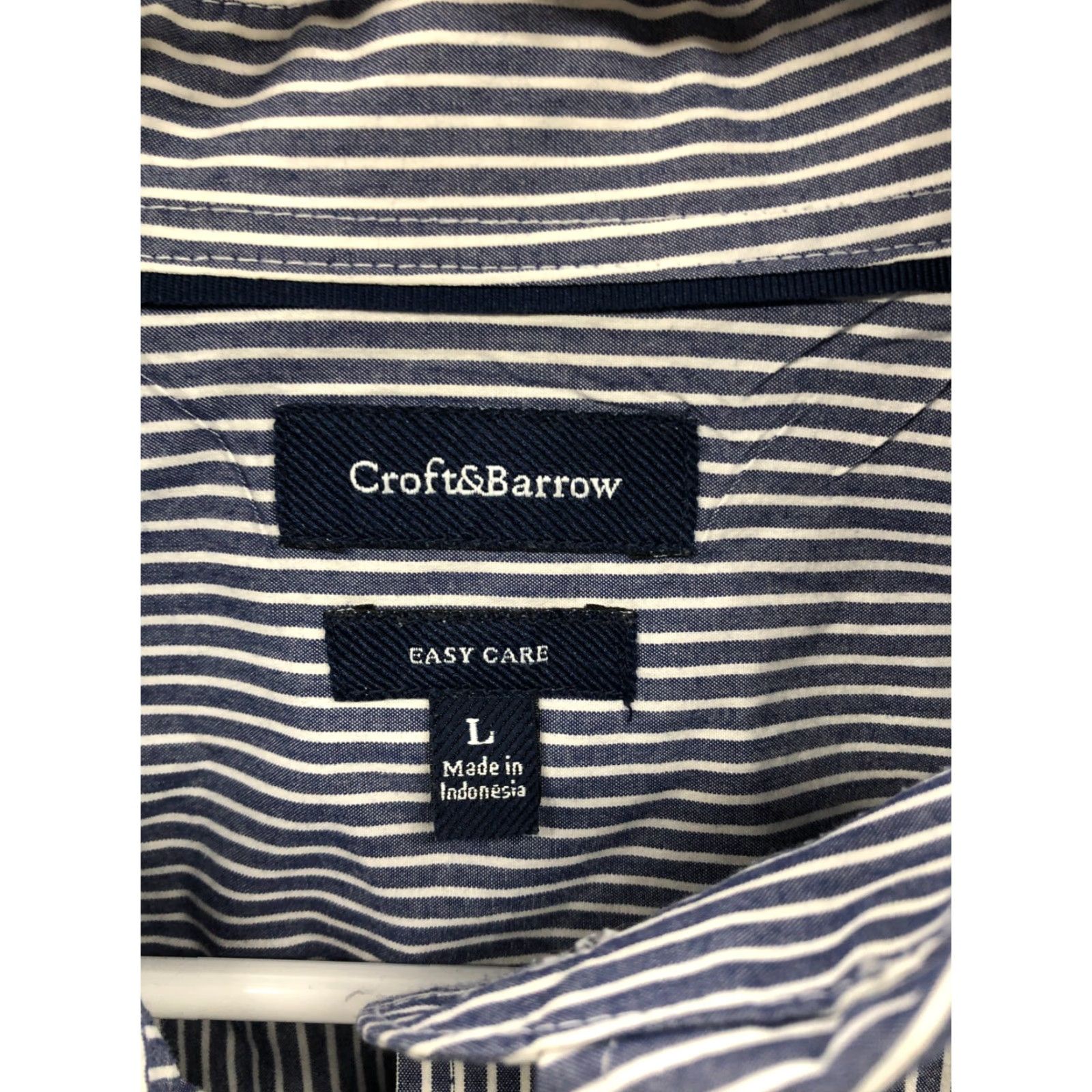 Vintage Goodfellow Shirt Mens L Long Sleeve Button-Down Blue Striped Easy Care Embroidered Logo Size US L / EU 52-54 / 3 - 6 Thumbnail