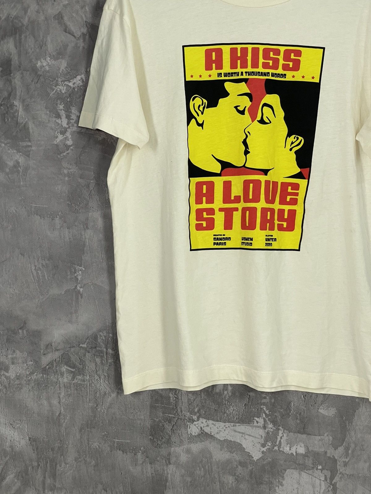 Sandro Sandro Y2K Print All Over “Kiss” Logo Luxury T shirt Size M / US 6-8 / IT 42-44 - 5 Thumbnail