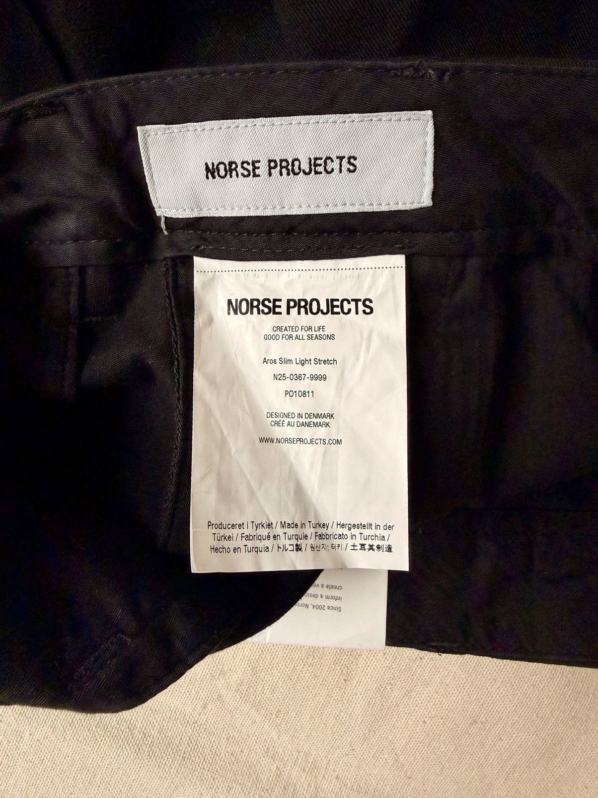 Norse Projects Norse Projects - Aros Black Slim Light Stretch Pants - 28x32 Size US 28 / EU 44 - 4 Thumbnail