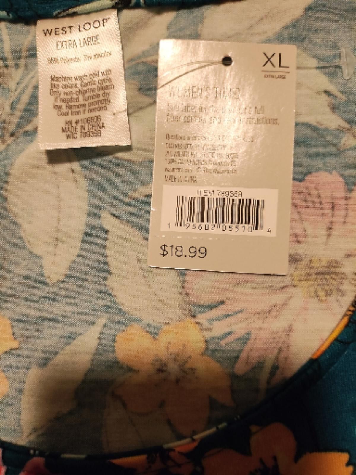 Loop & Weft West Loop XL Floral Print Tunic Top Size XL / US 12-14 / IT 48-50 - 6 Thumbnail