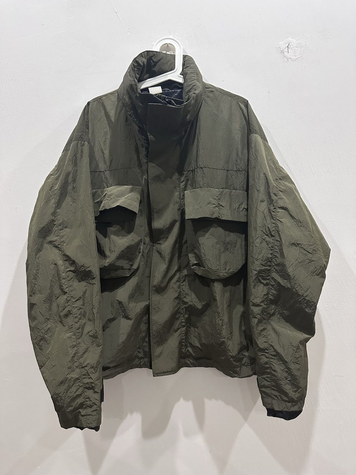 N.Hoolywood Metal Nylon Cropped Bomber Jacket Olive Size US L / EU 52-54 / 3 - 2 Thumbnail