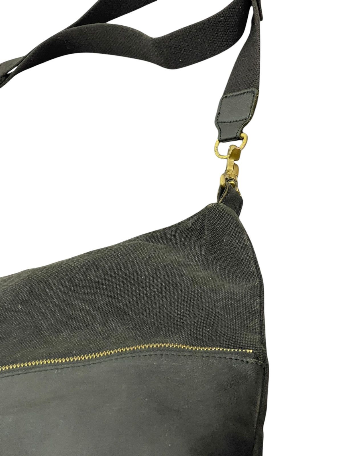 Genuine Leather Leather Cotton Duck Ship Jet Blue Japan Messenger Bag 1🟩8 Size ONE SIZE - 9 Thumbnail