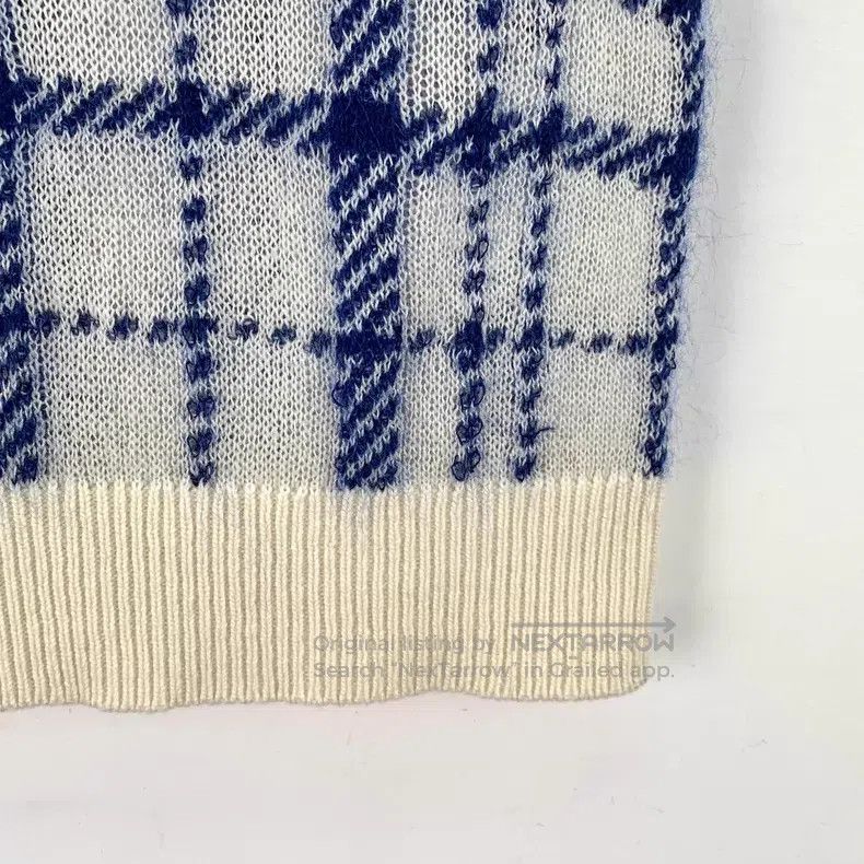 Dior Dior Blue plaid wool round-neck sleeveless knitted vest Size XXS / US 00 / IT 34 - 4 Thumbnail