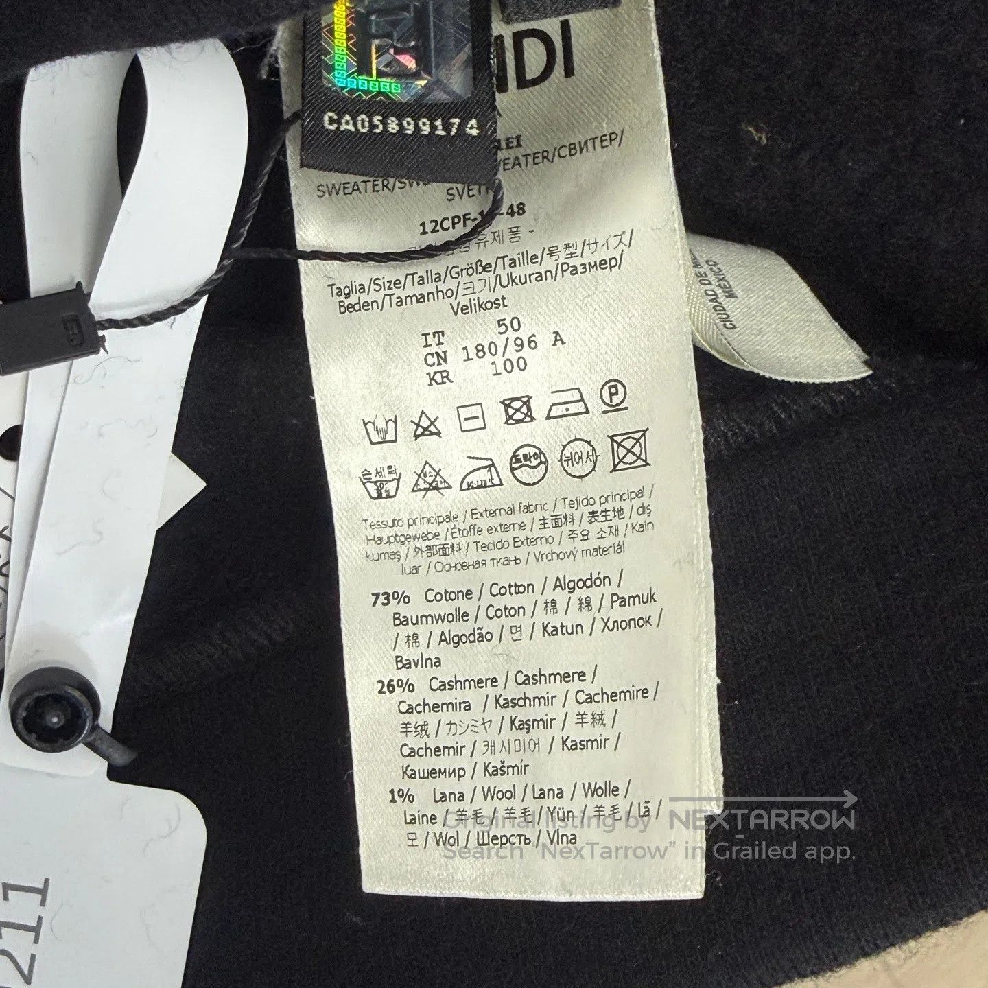 Fendi FENDI Cashmere Blend Monogram Logo Hoodie| Size US M / EU 48-50 / 2 - 5 Thumbnail