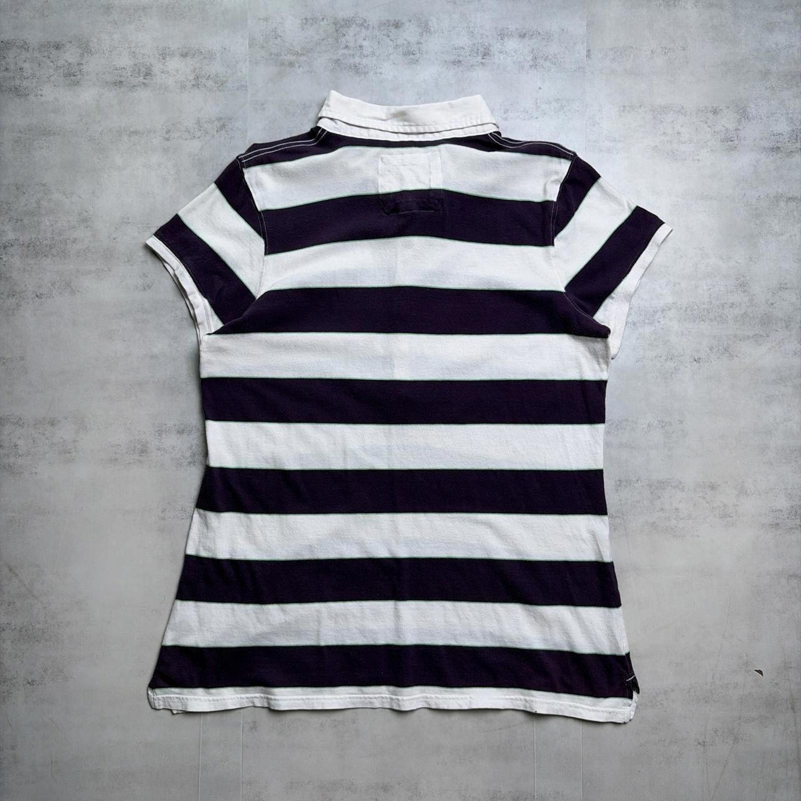 Old Navy Y2K Purple Old Navy Grunge Gothic Striped Polo Shirt Size XL / US 12-14 / IT 48-50 - 7 Thumbnail