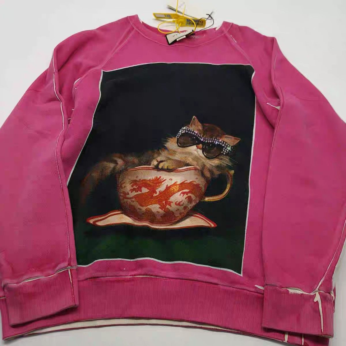 Gucci Gucci Cat Graphic Sweatshirt in Pink - dmc Size US M / EU 48-50 / 2 - 1 Thumbnail