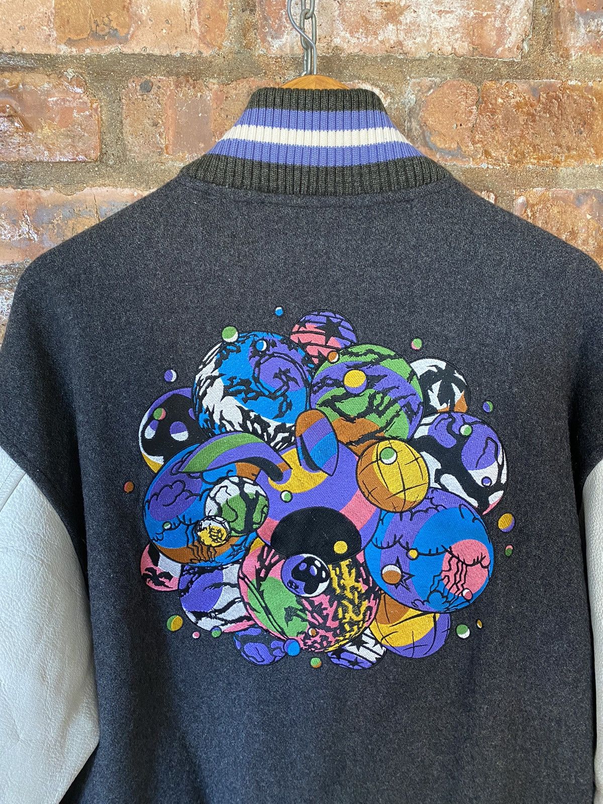 PHENOMENON AW02 REVOLVER murakami floral varsity leather jacket Size US M / EU 48-50 / 2 - 3 Thumbnail