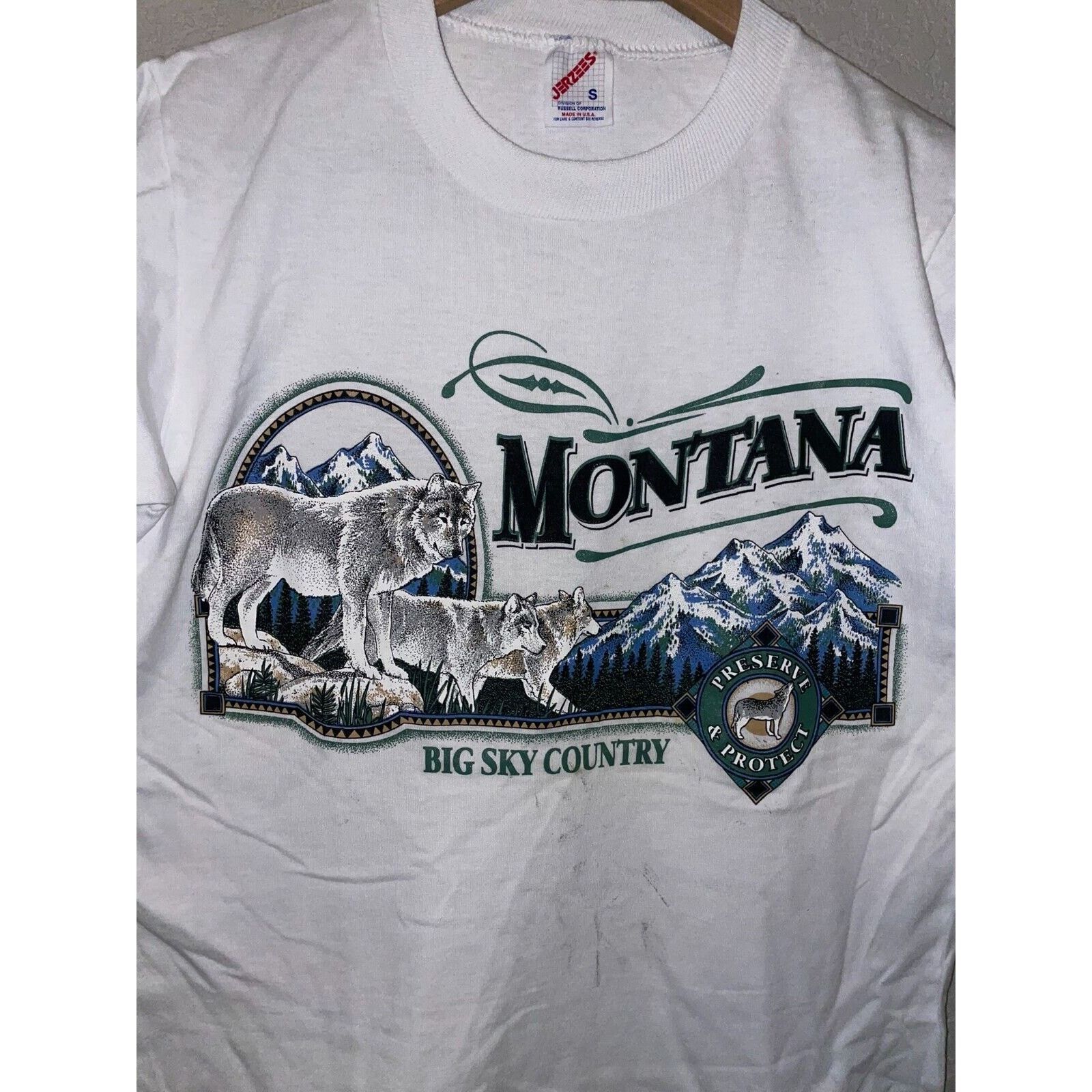 Jerzees Vintage Montana Shirt Big Sky Country Preseve Nature Tee 90s Size US S / EU 44-46 / 1 - 7 Thumbnail