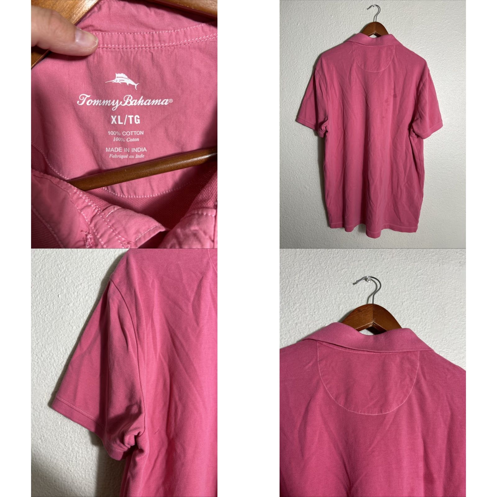 Tommy Bahama Tommy Bahama Polo Shirt Mens XL Short Sleeve Salmon Pink Cotton Stains Size US XL / EU 56 / 4 - 8 Thumbnail